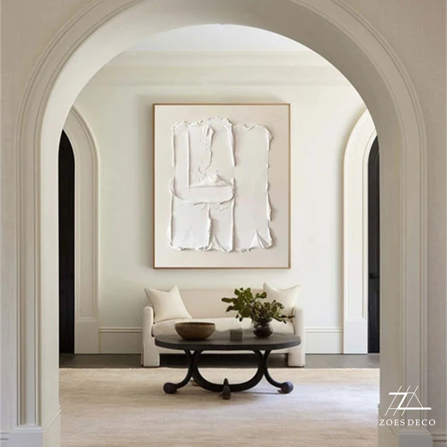 White Textured Minimalist Wall Art #WT176