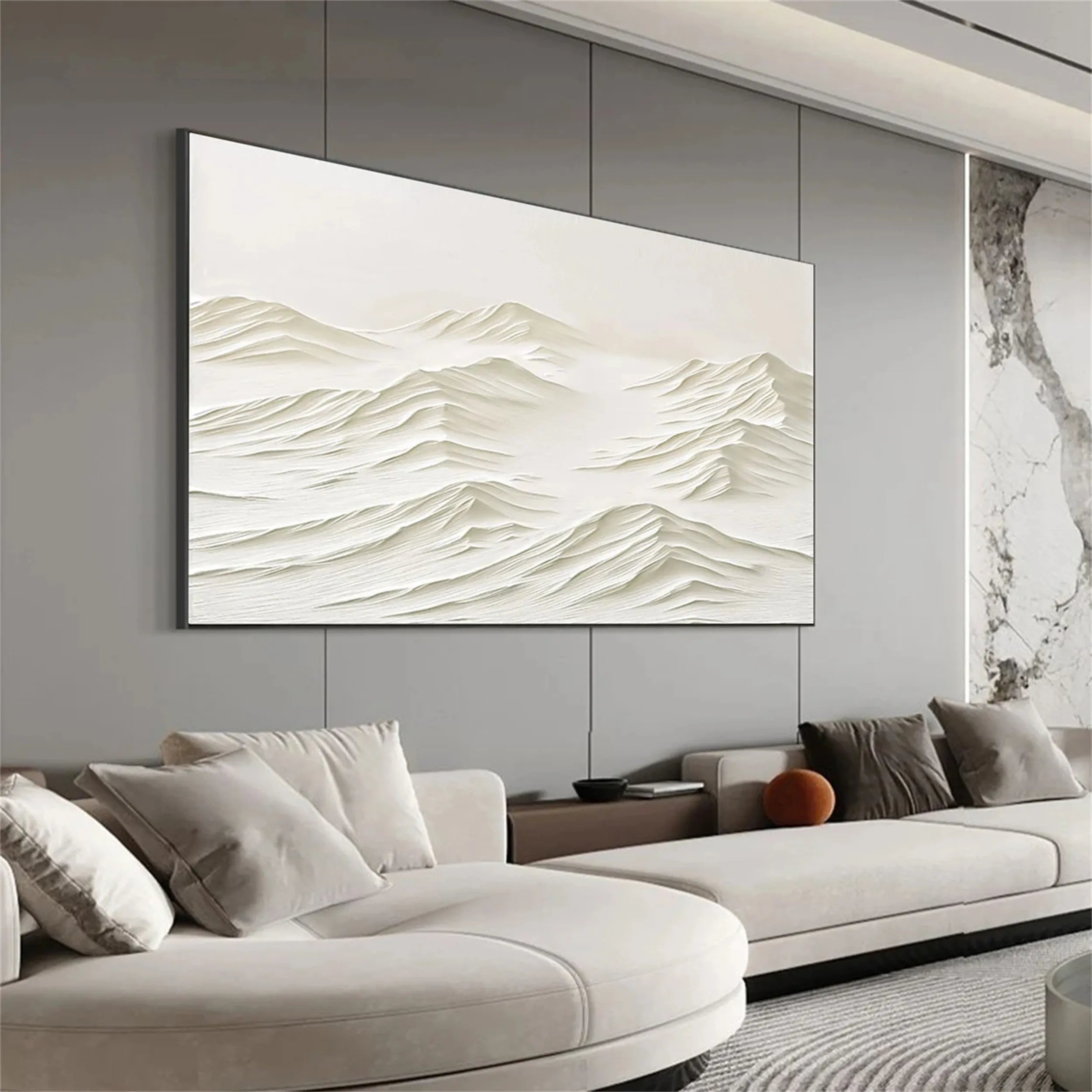 White Textured Minimalist Wall Art #WT129