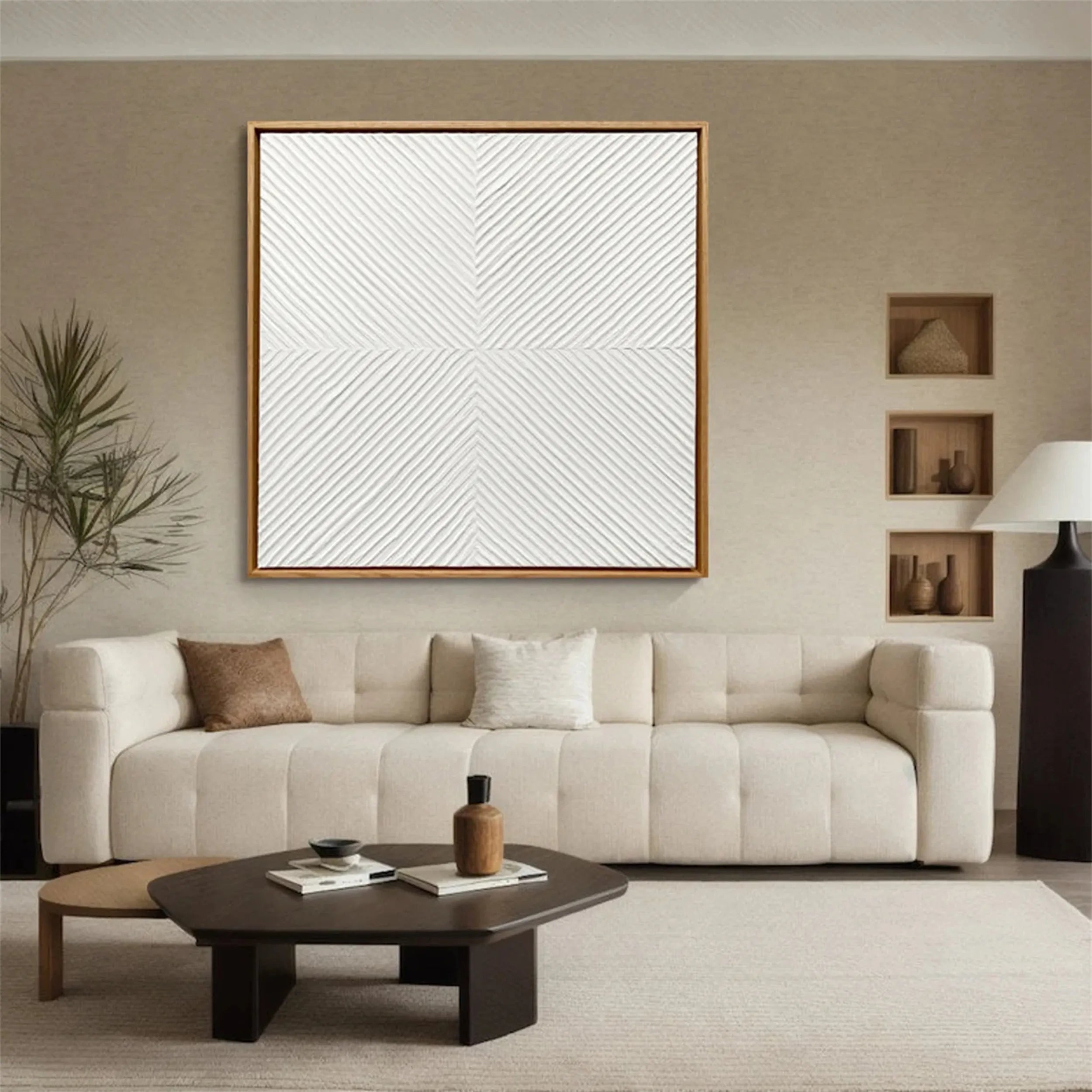 White Textured Minimalist Wall Art #WT108