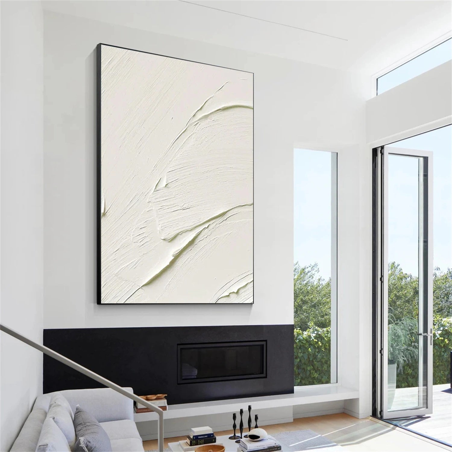 White Textured Minimalist Wall Art #WT024