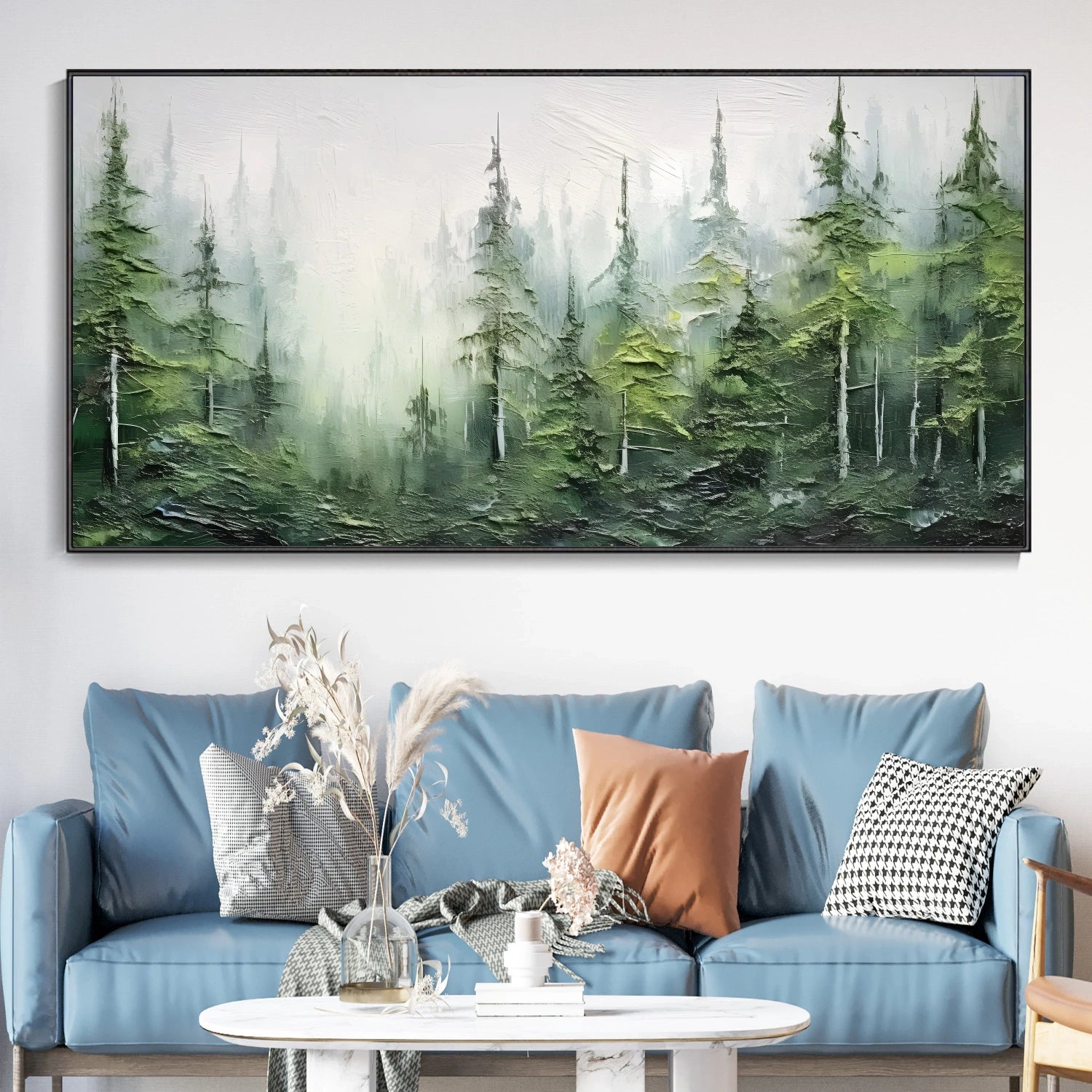 Green Tree And Flower Painting #TF079