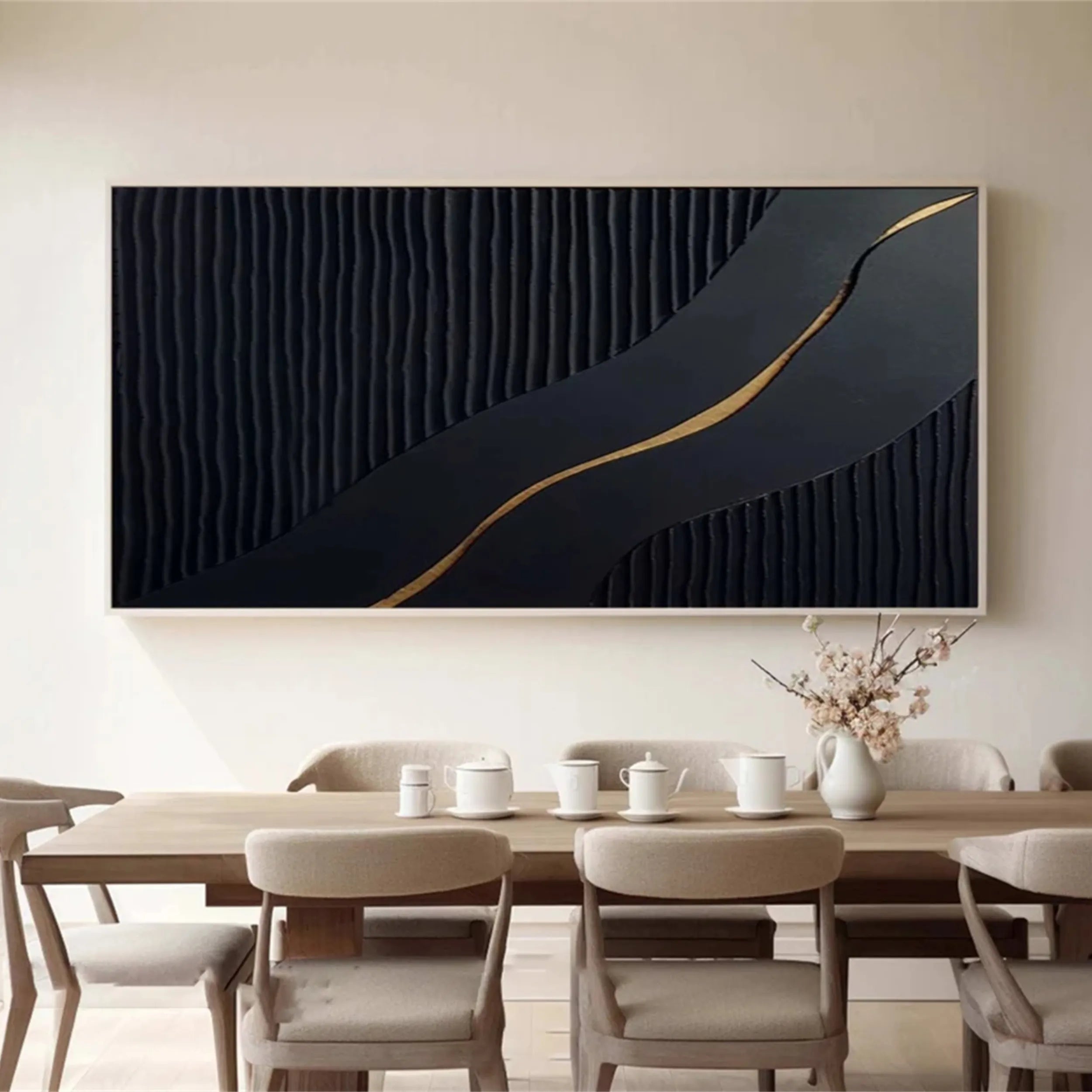 Black Textured Minimalist Wall Art #BT055