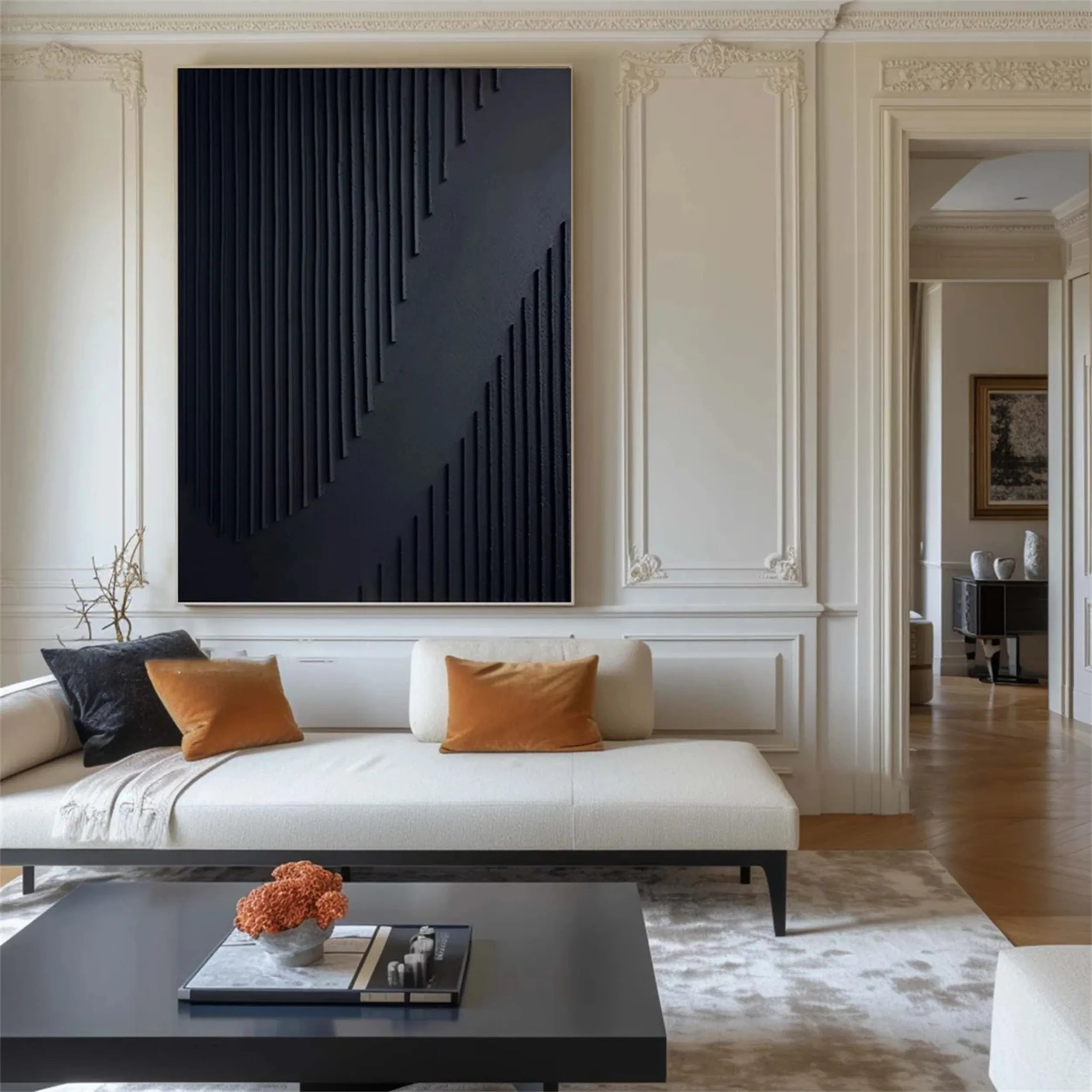 Black Textured Minimalist Wall Art #BT054