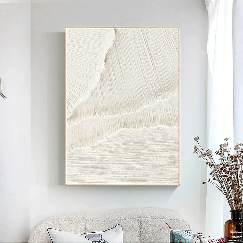 White Textured Minimalist Wall Art #WT009