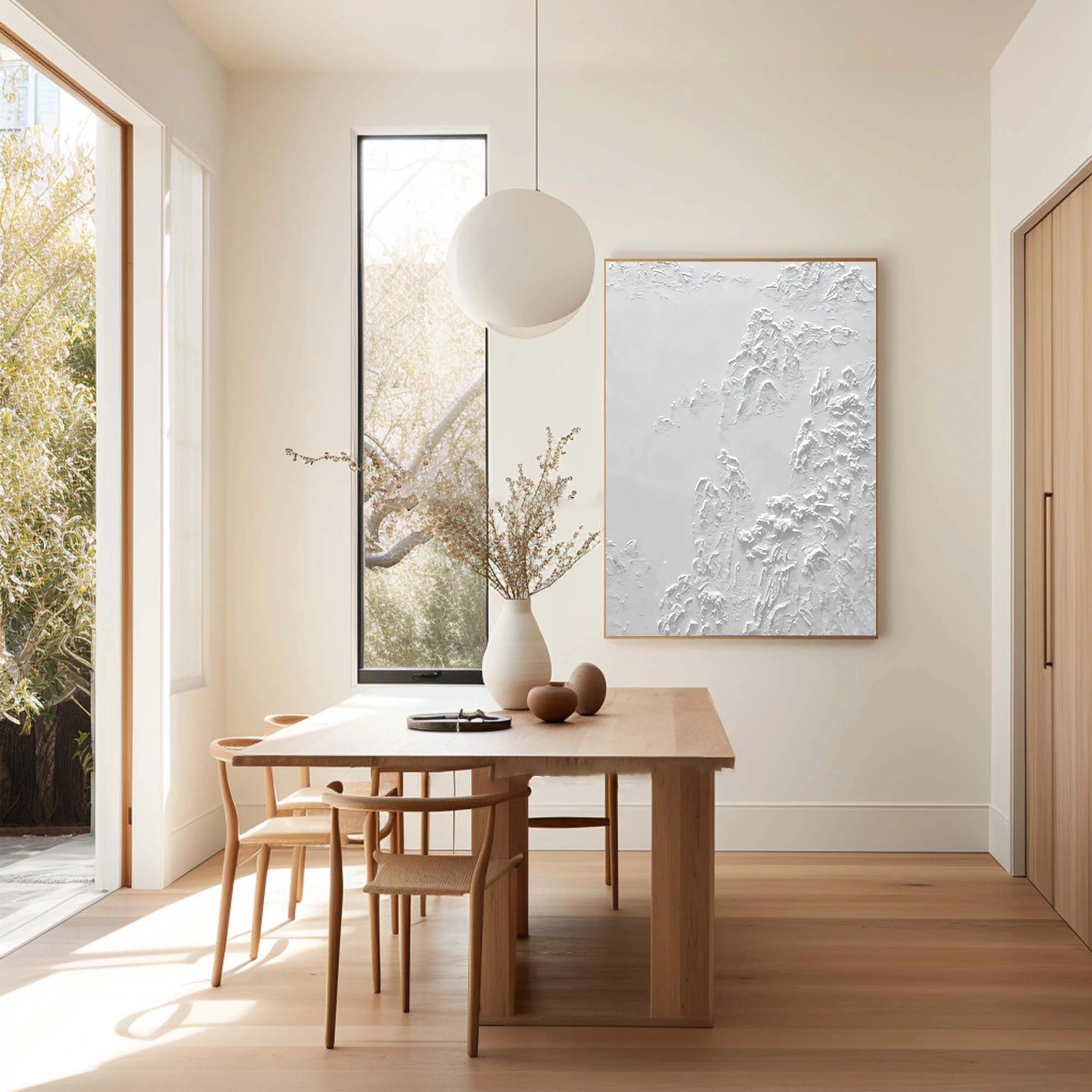 White Textured Minimalist Wall Art #WT065