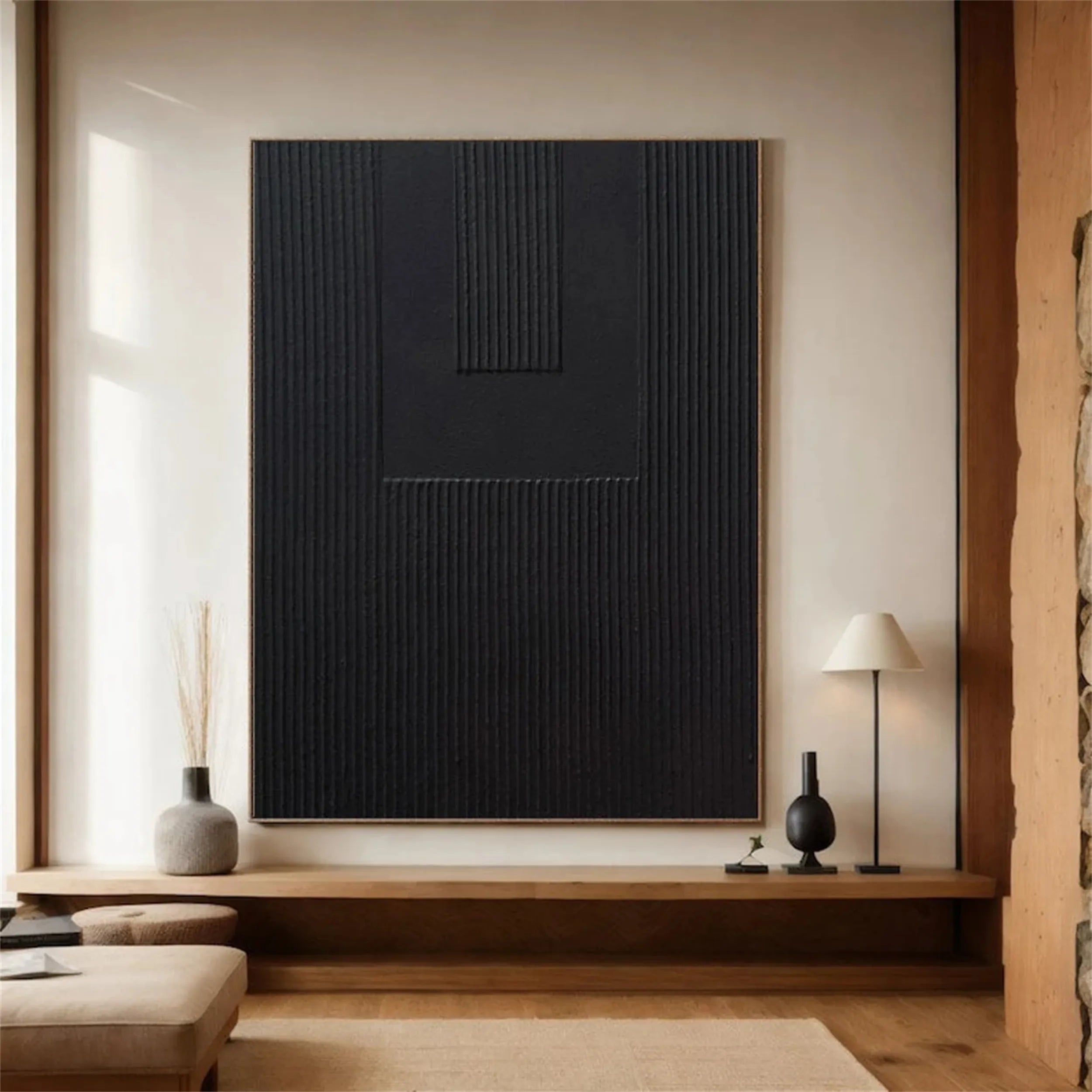 Black Textured Minimalist Wall Art #BT063