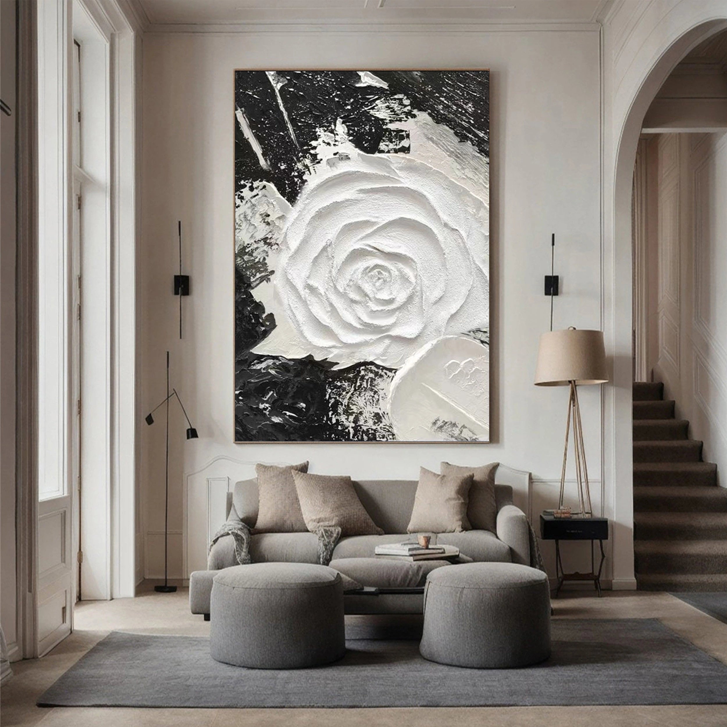 Black Textured Minimalist Wall Art #BT027