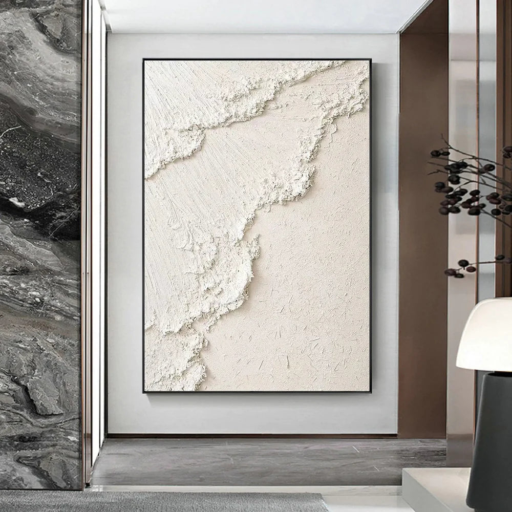 White Textured Minimalist Wall Art #WT013