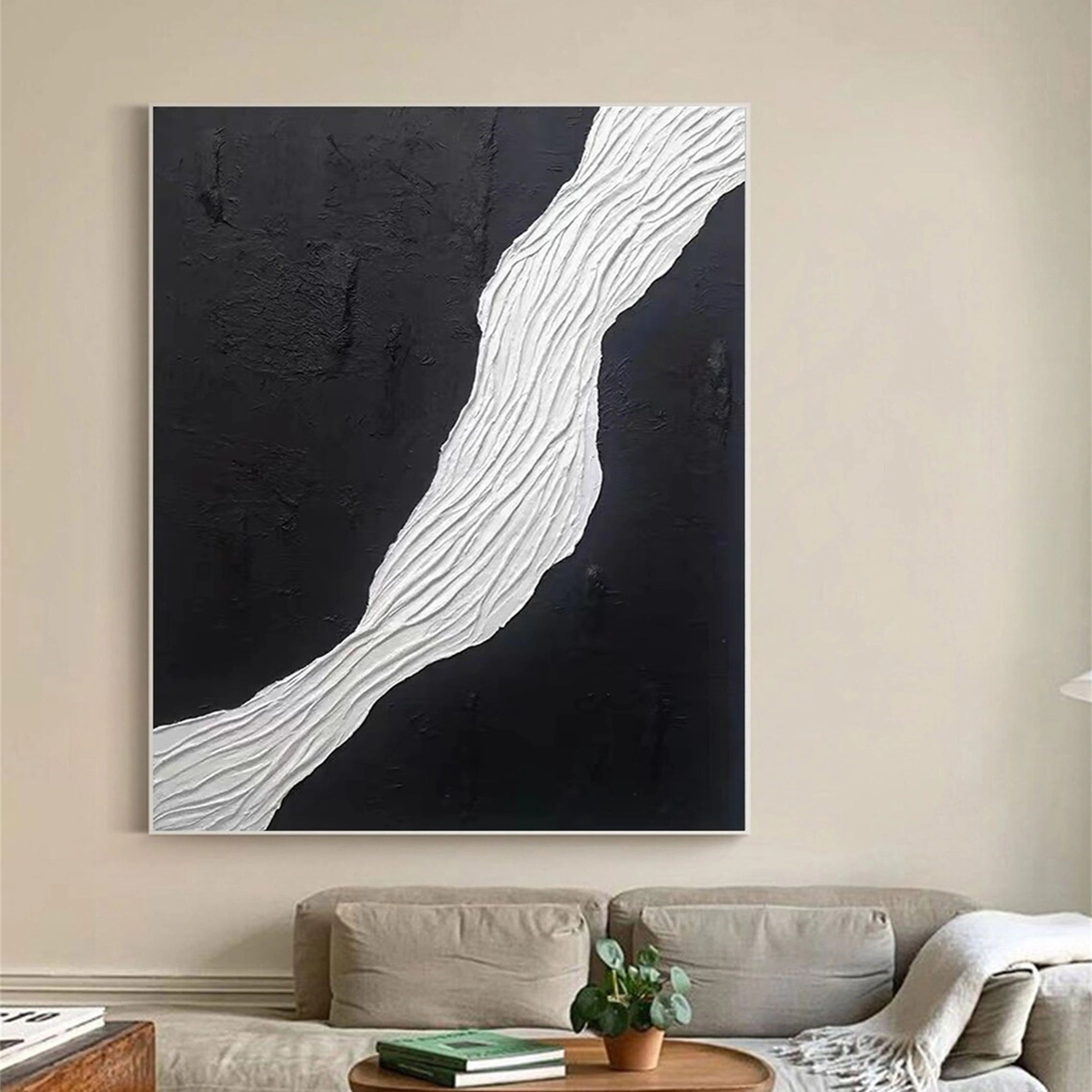 White Textured Minimalist Wall Art #WT072