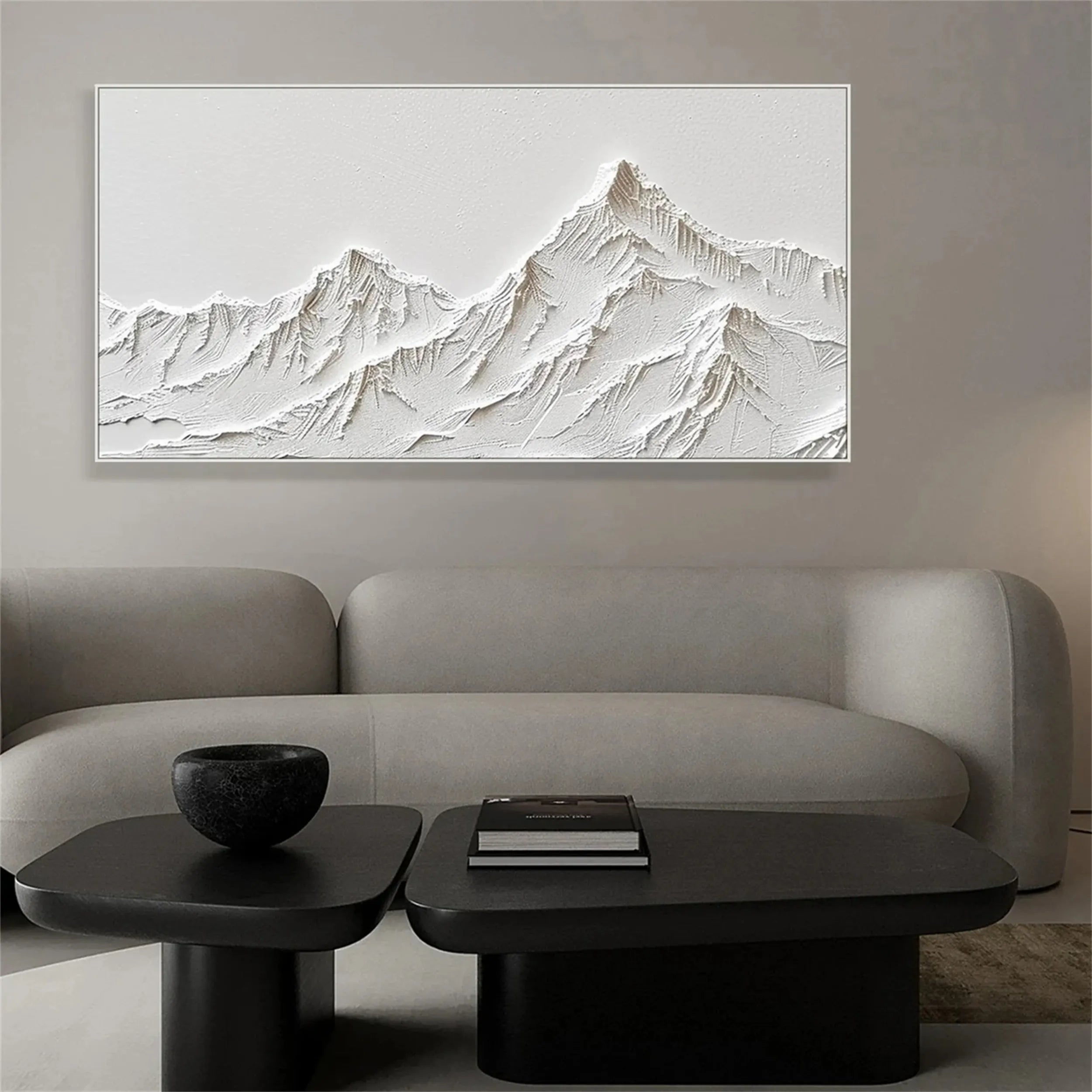 White Textured Minimalist Wall Art #WT127