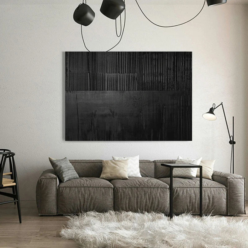 Black Textured Minimalist Wall Art #BT015