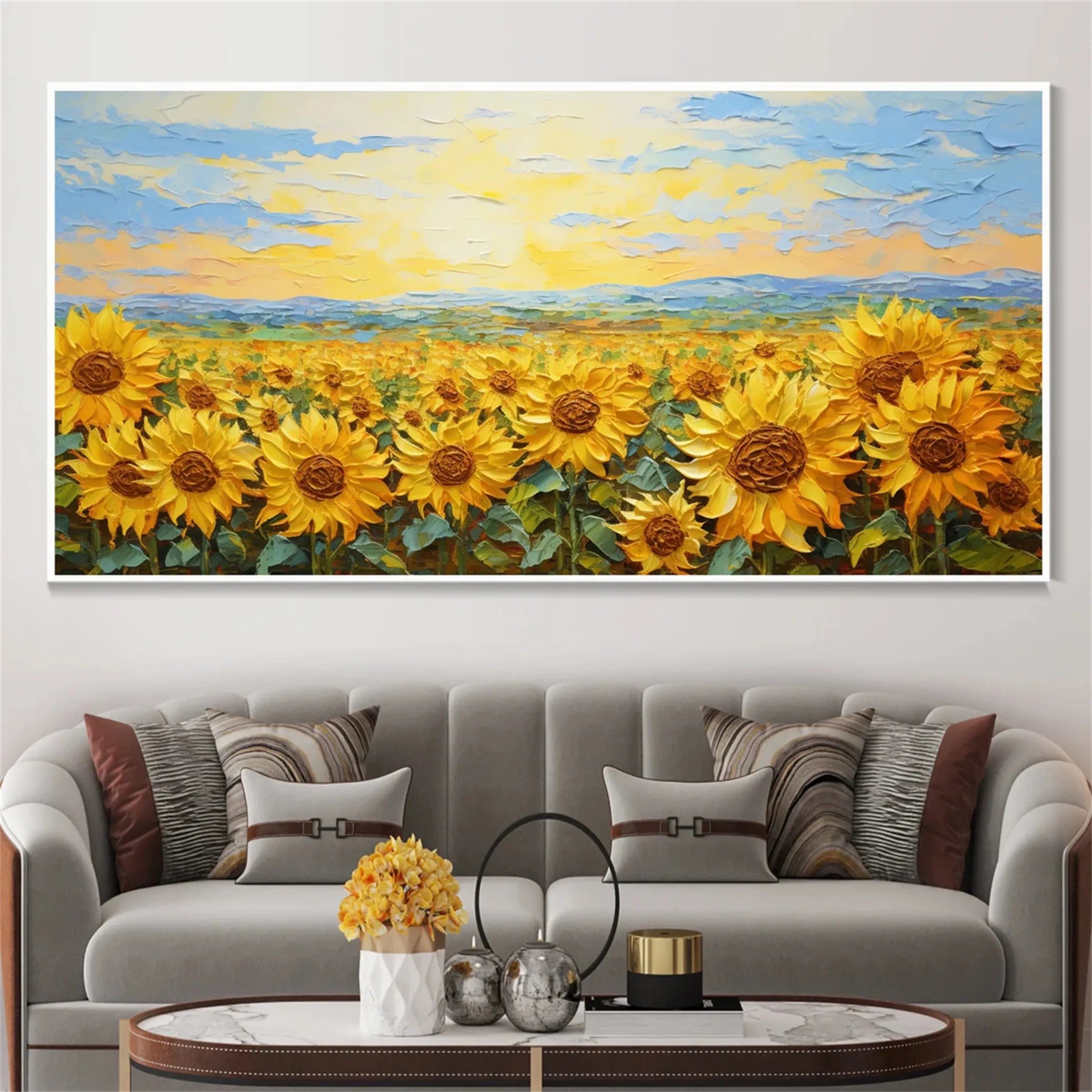 Colorful Tree And Flower Painting #TF058