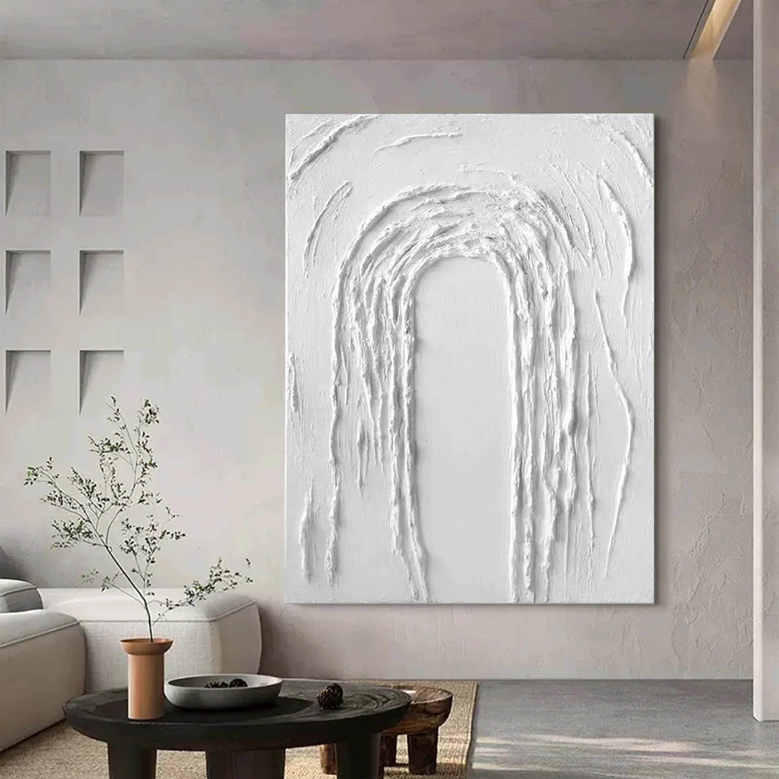 White Textured Minimalist Wall Art #WT085