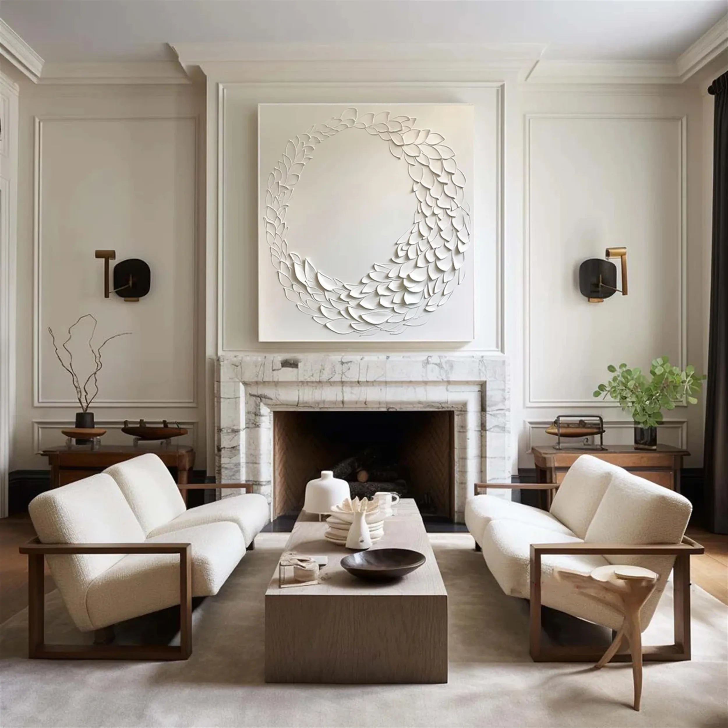 White Textured Minimalist Wall Art #WT092