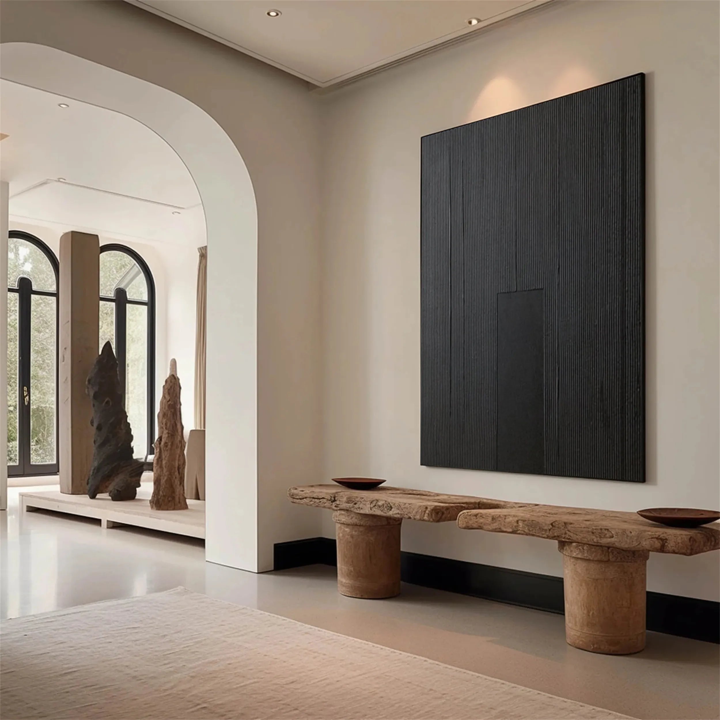 Black Textured Minimalist Wall Art #BT061