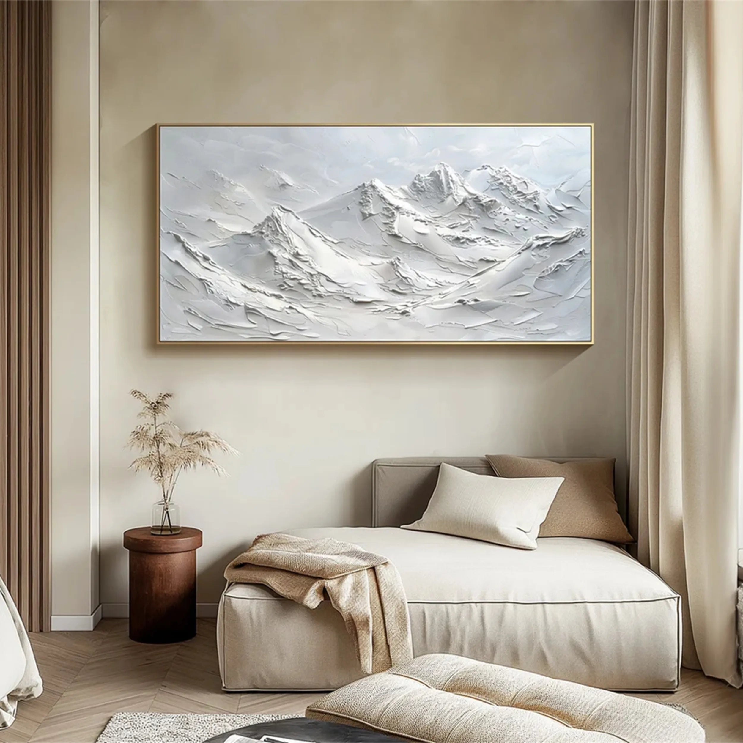 White Textured Minimalist Wall Art #WT118