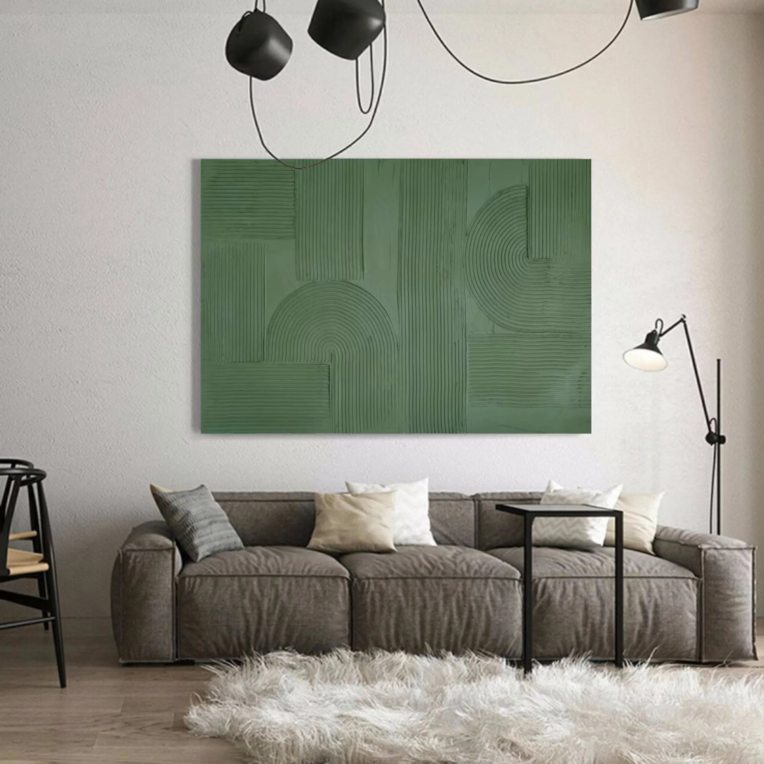 Green Textured Minimalist Wall Art #GT029