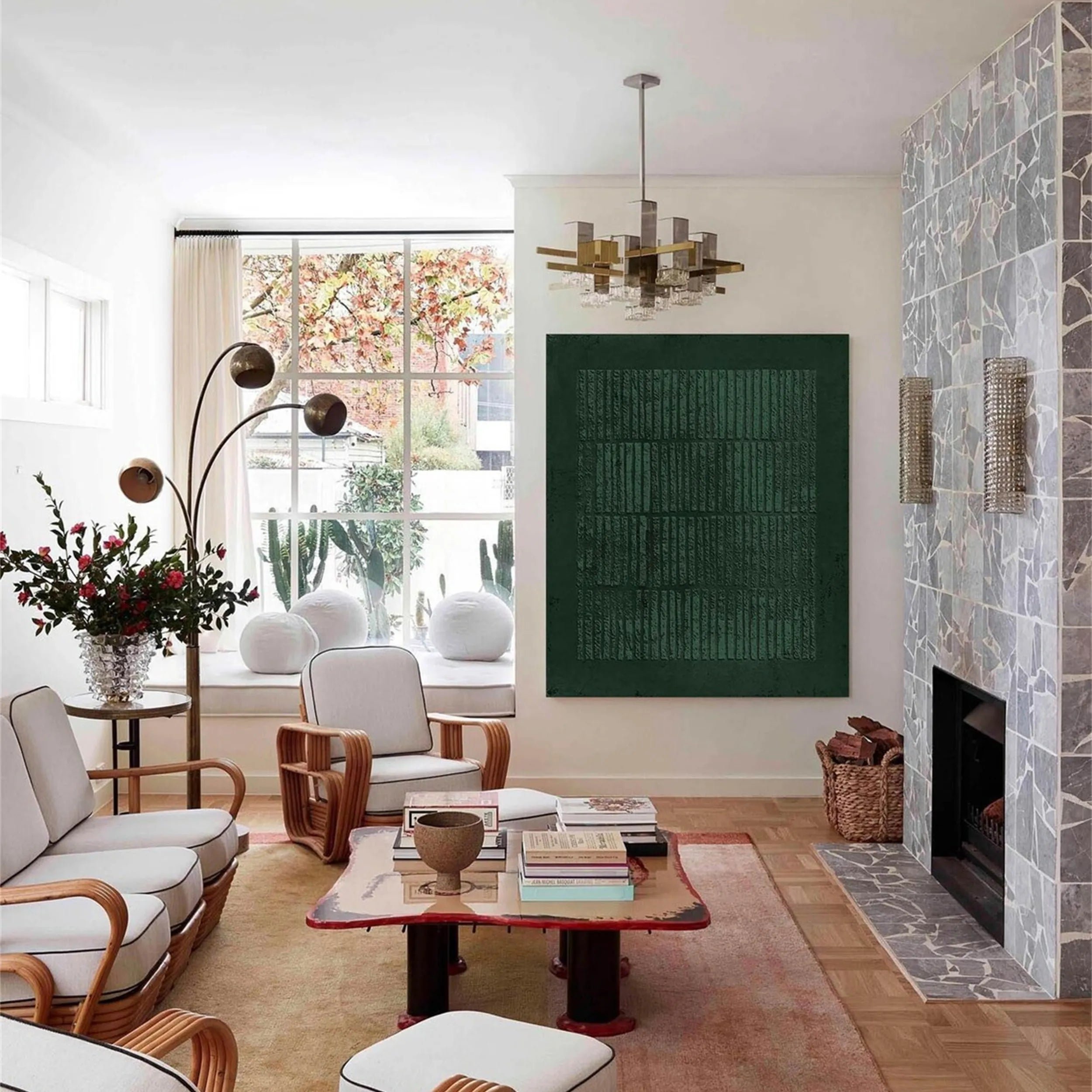 Green Textured Minimalist Wall Art #GT013