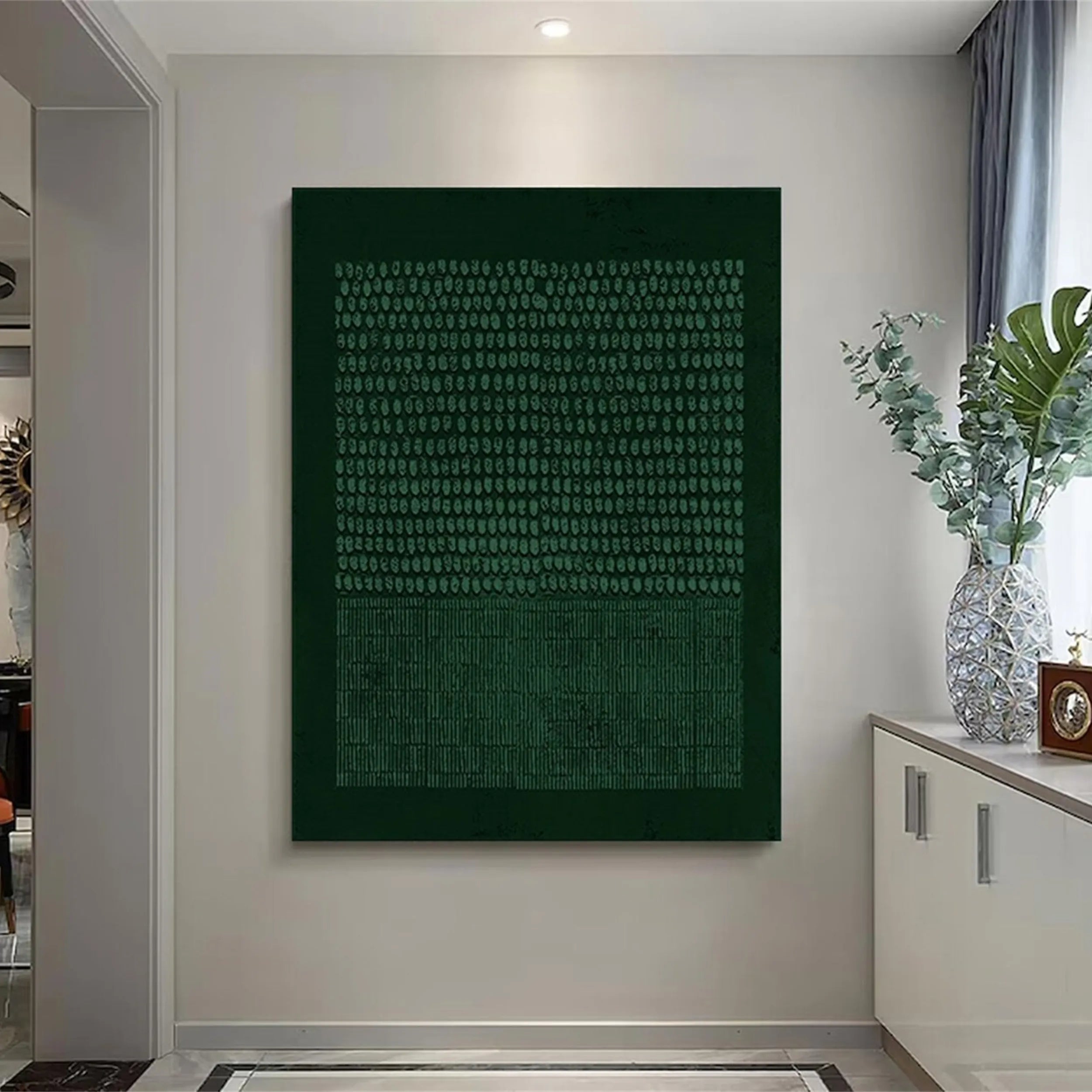 Green Textured Minimalist Wall Art #GT011