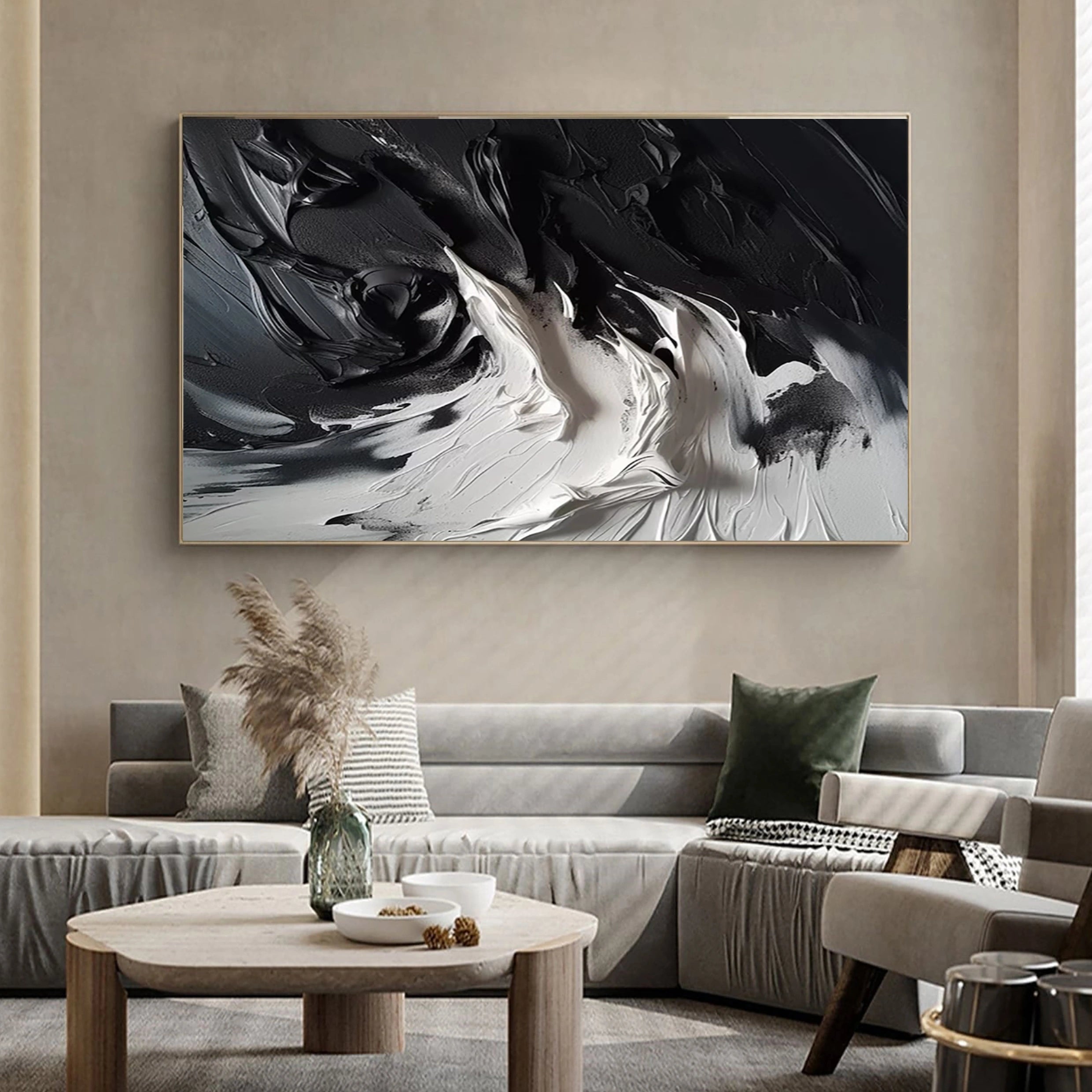 Black Textured Minimalist Wall Art #BT032