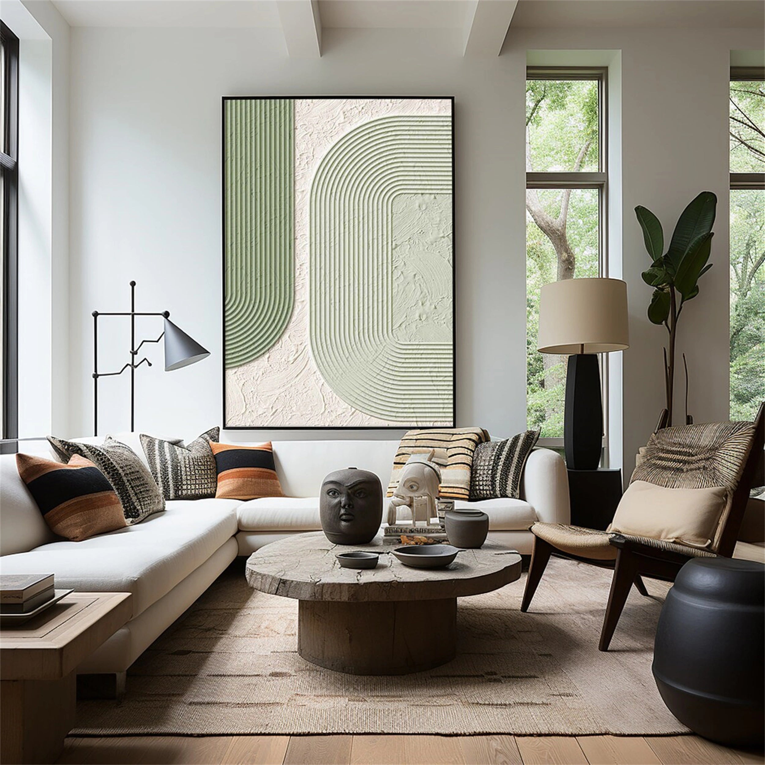 Green Textured Minimalist Wall Art #GT001