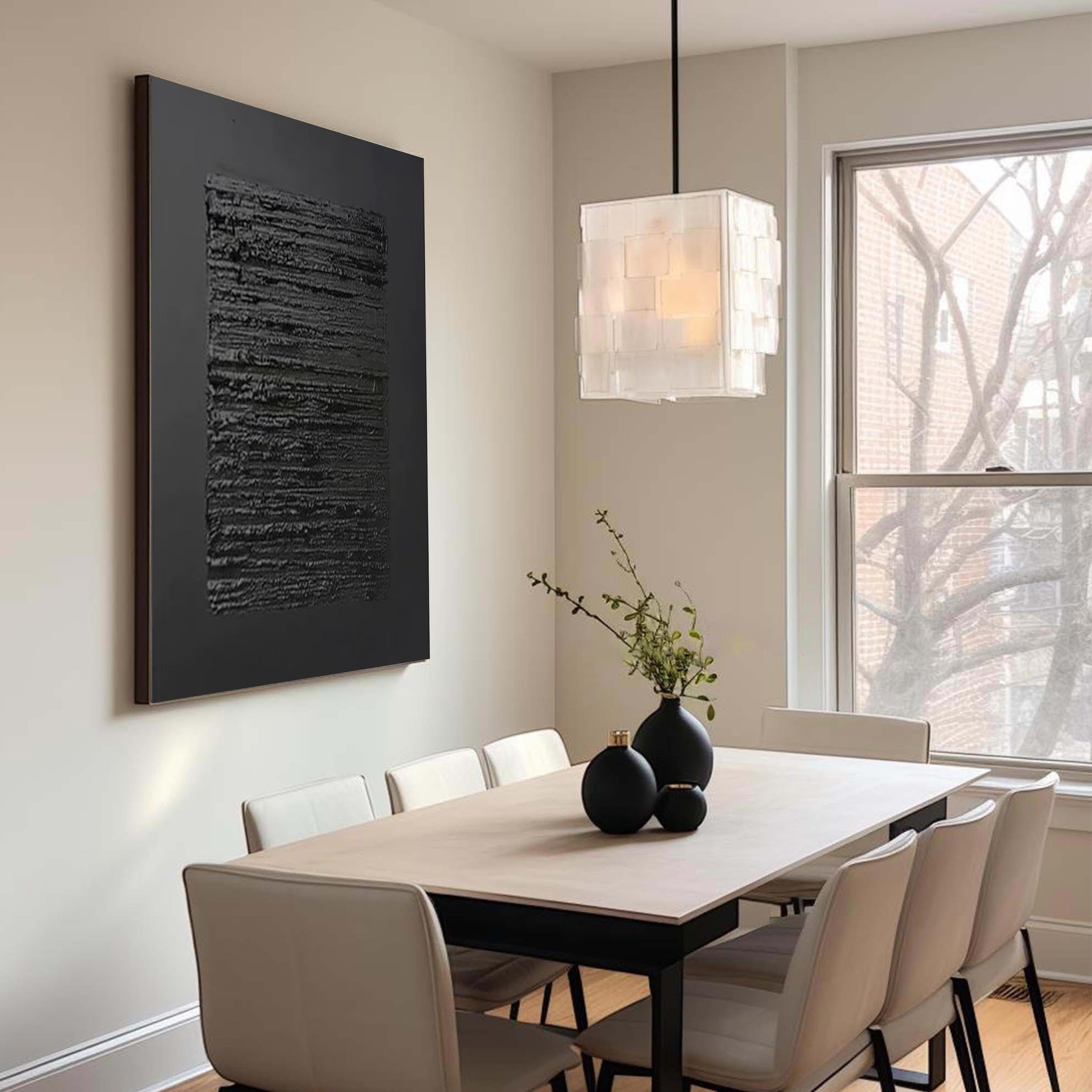 Black Textured Minimalist Wall Art #BT029
