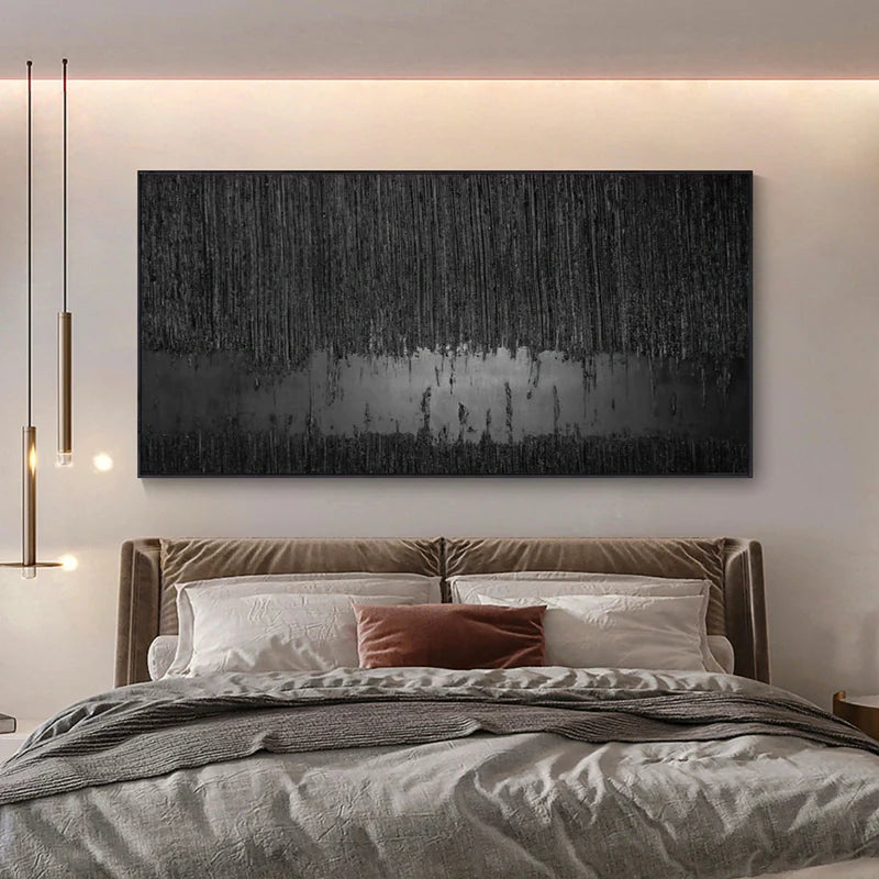 Black Textured Minimalist Wall Art #BT025
