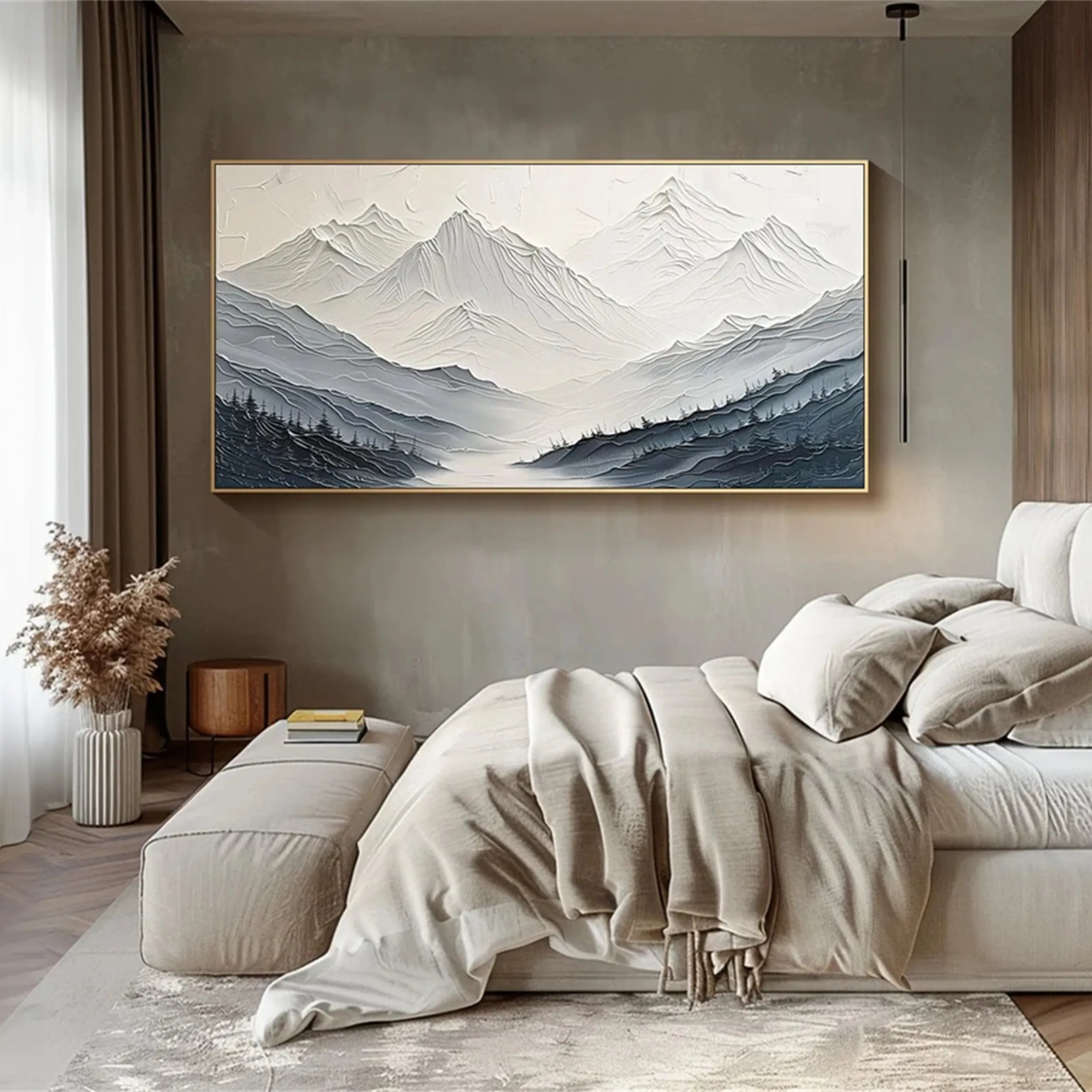 White Textured Minimalist Wall Art #WT133