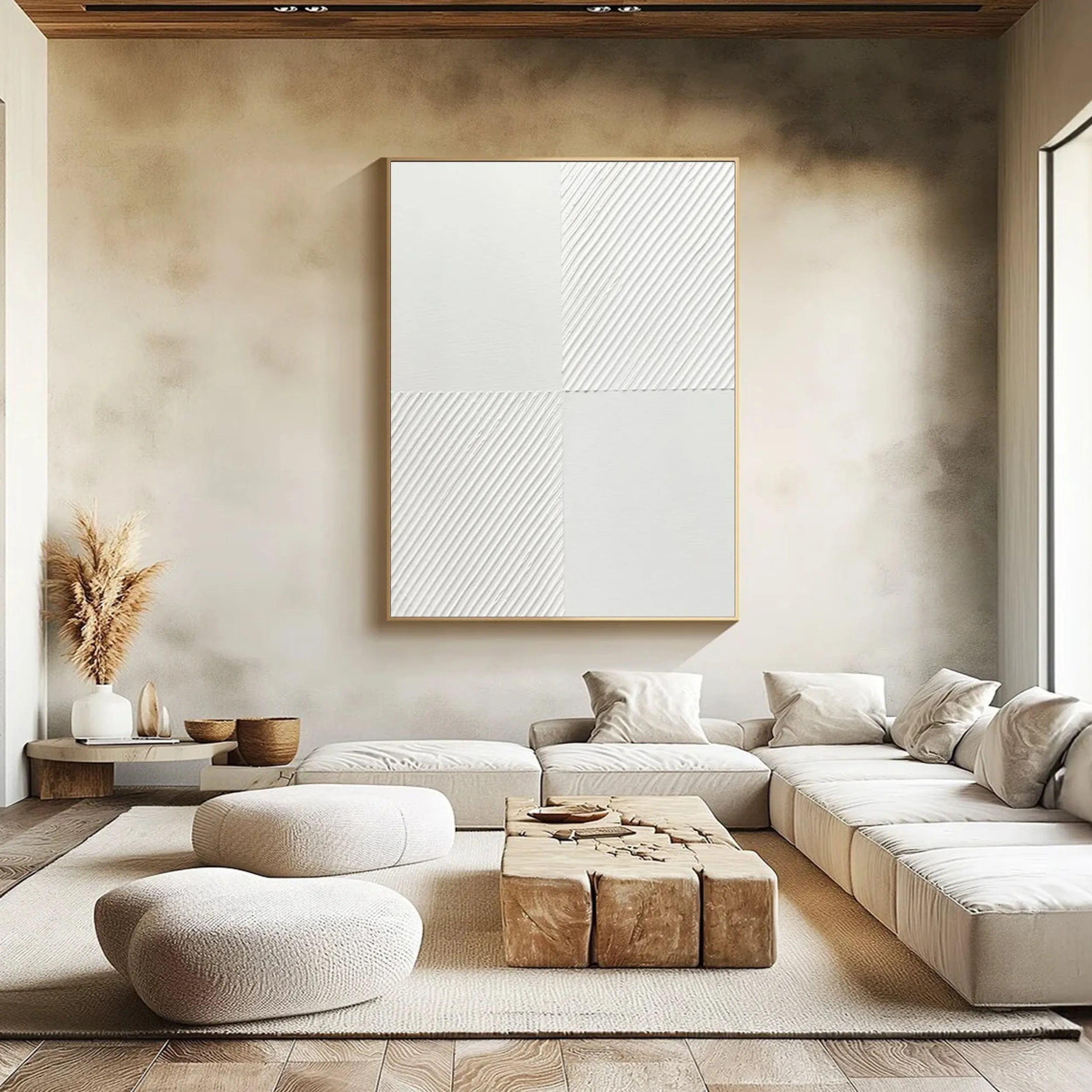 White Textured Minimalist Wall Art #WT103