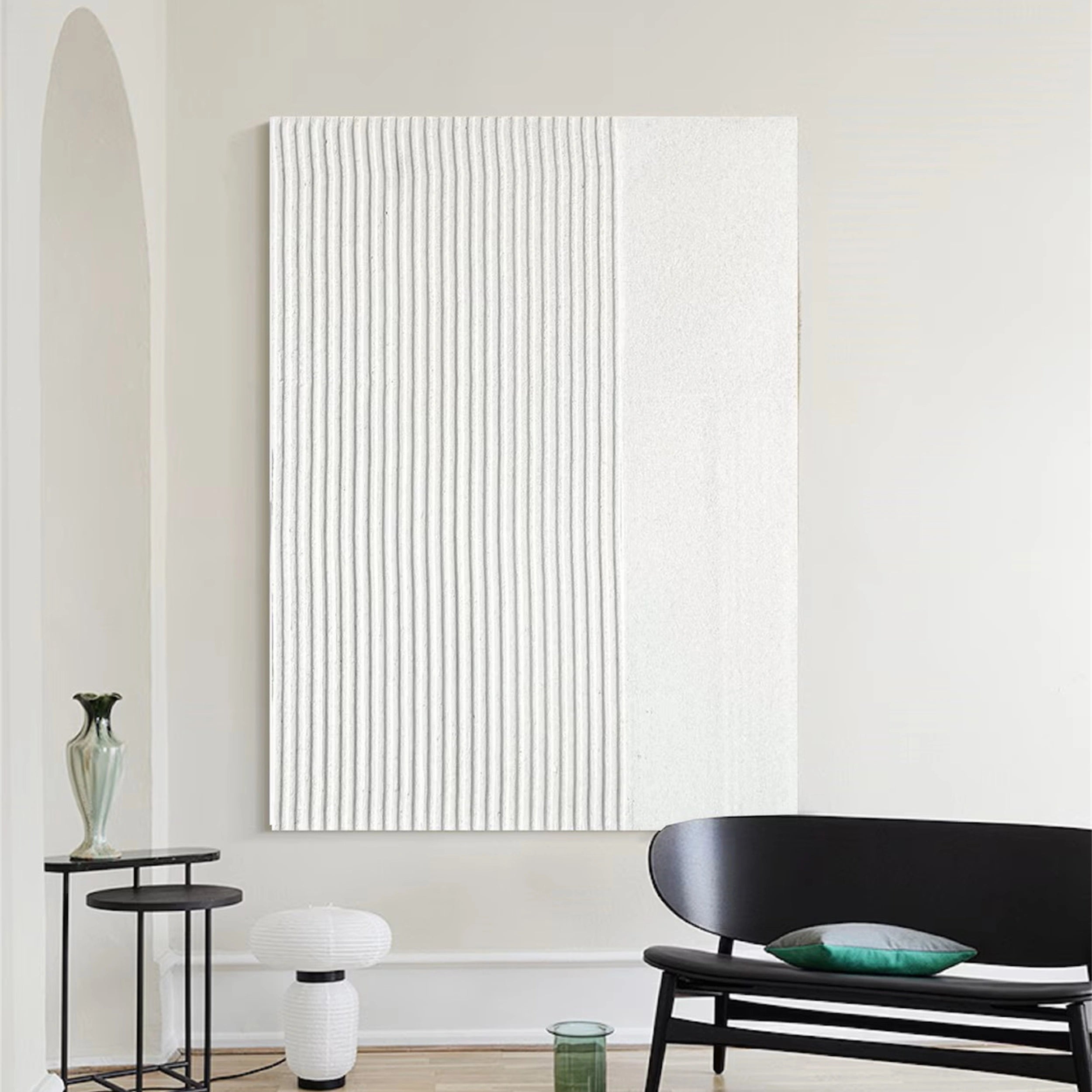 White Textured Minimalist Wall Art #WT079