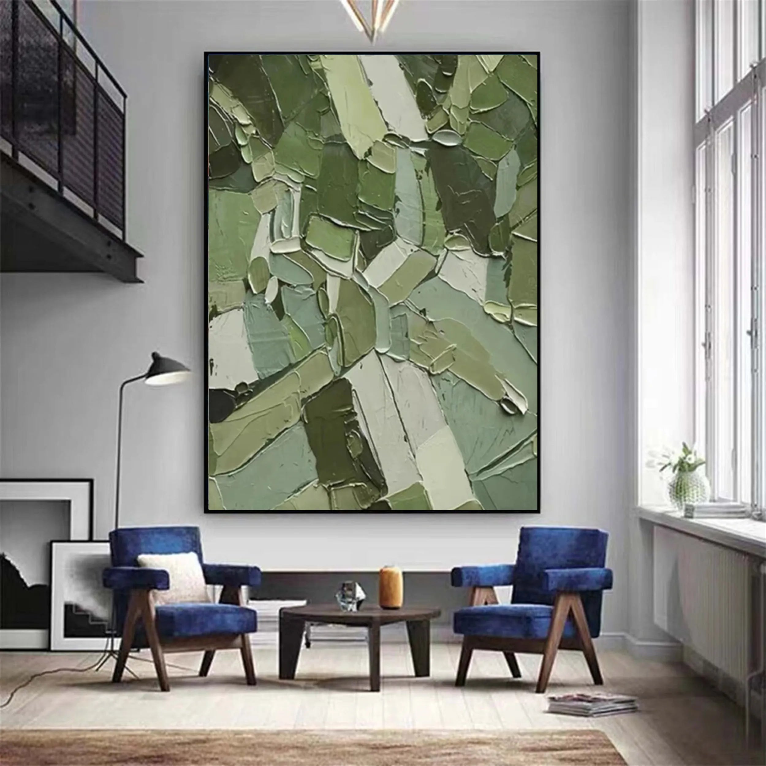 Green Textured Minimalist Wall Art #GT032