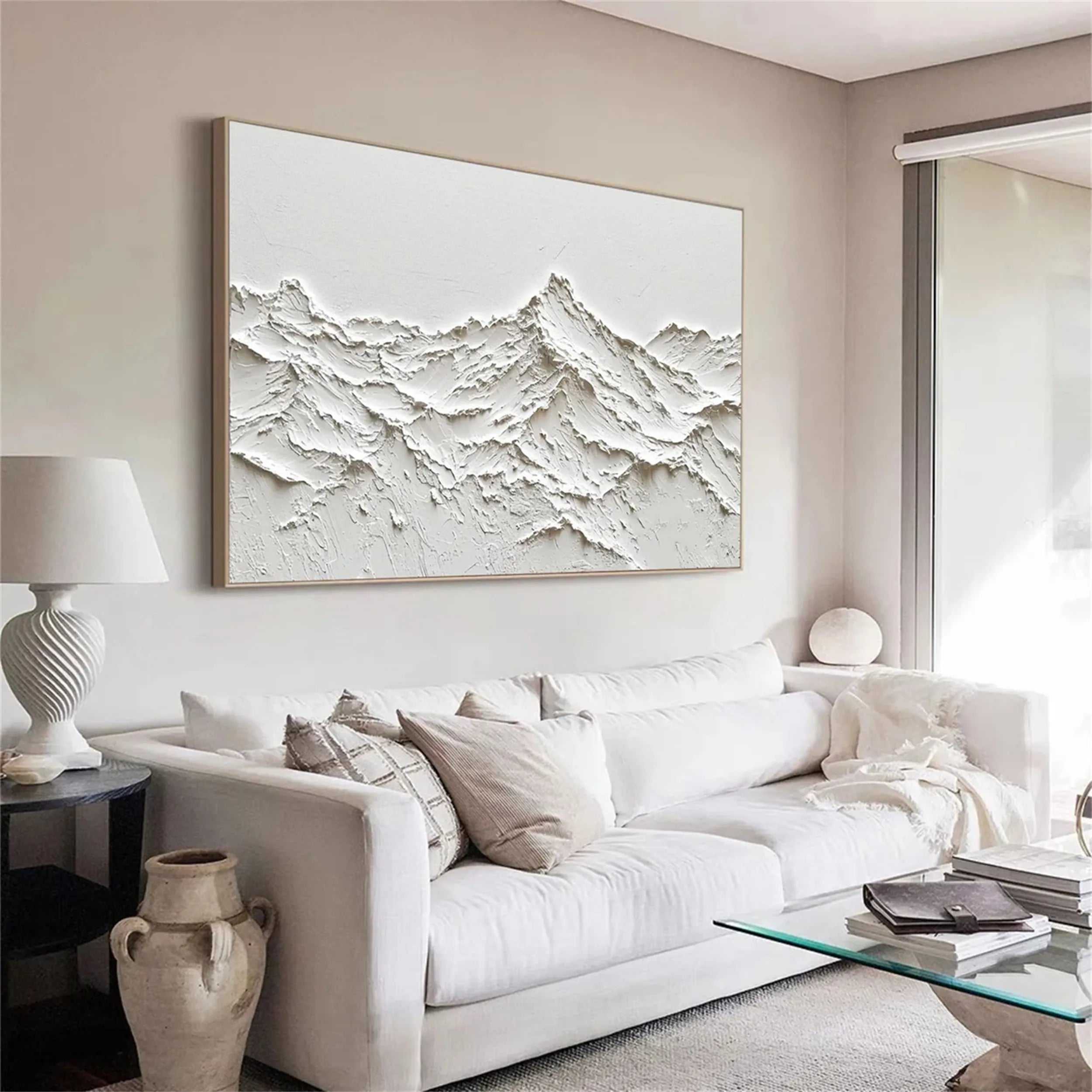 White Textured Minimalist Wall Art #WT128