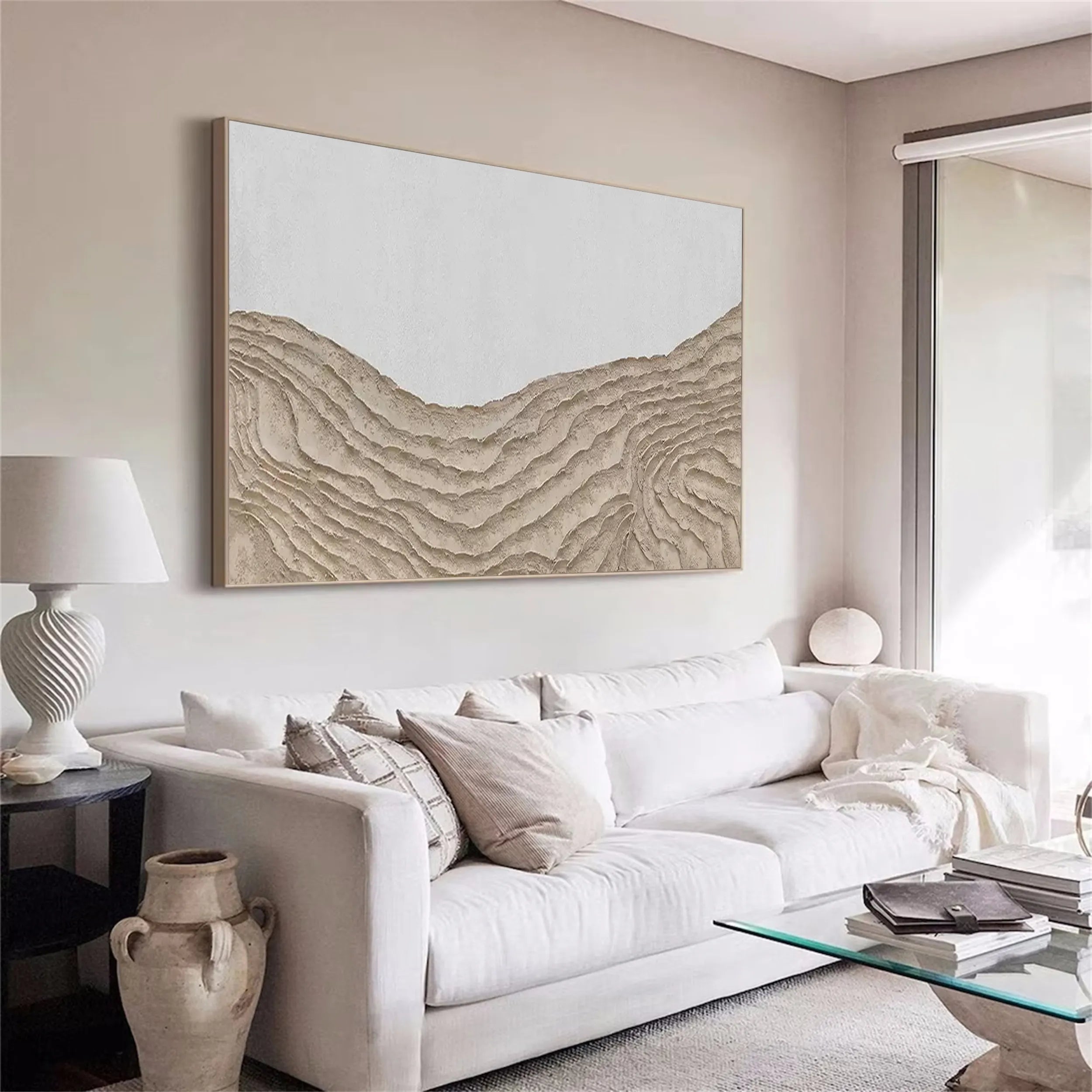White Textured Minimalist Wall Art #WT099
