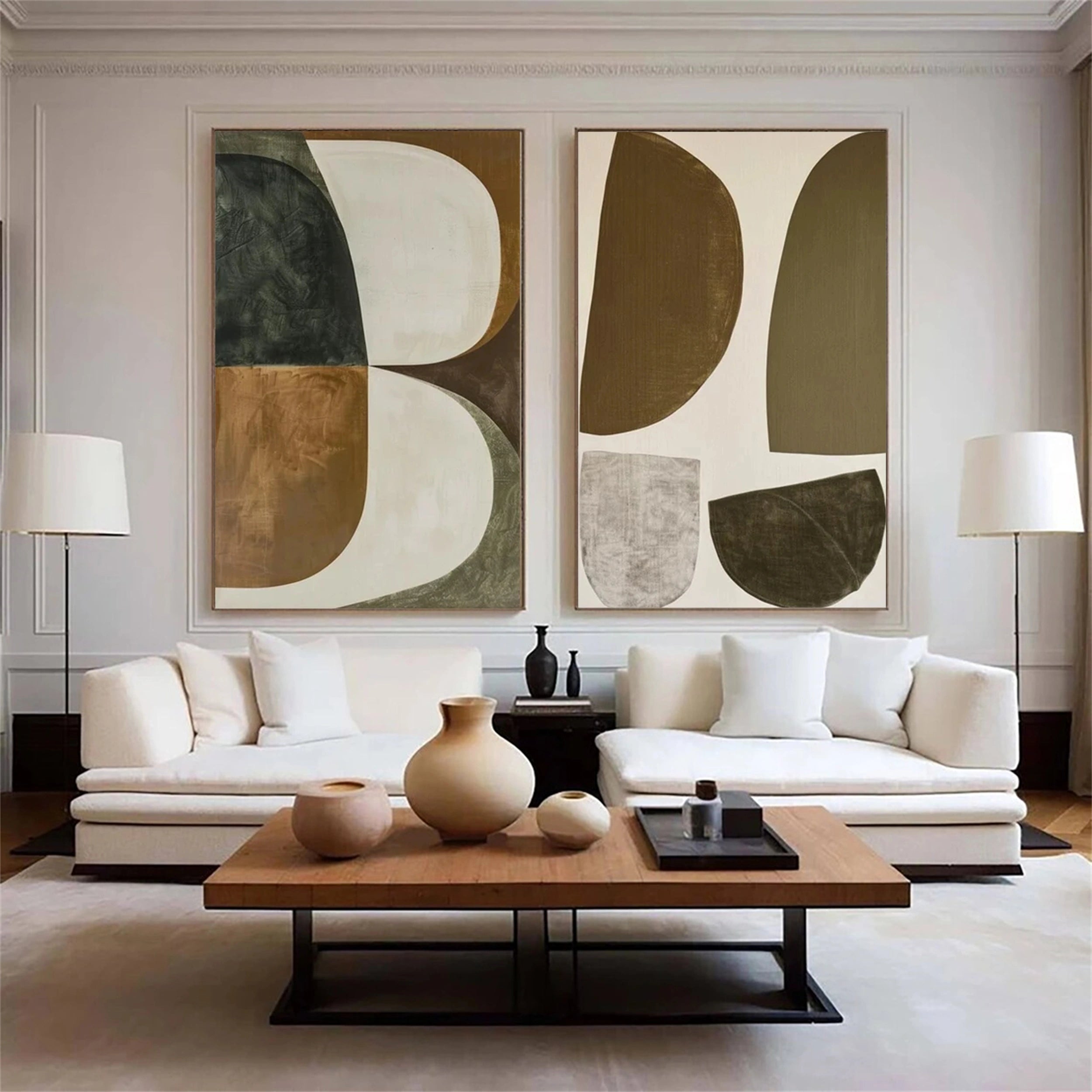 Wabi Sabi Abstract Wall Art Set of 2 #WA039