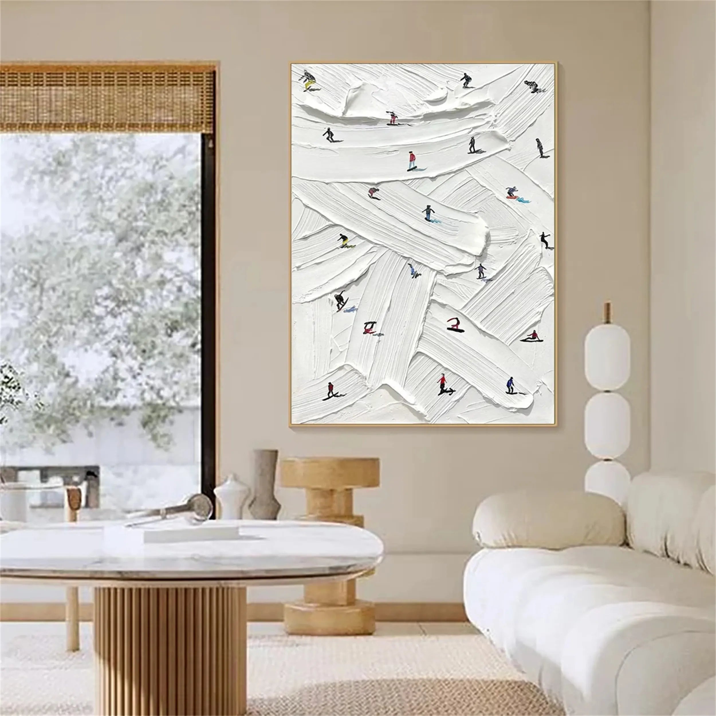 White Textured Minimalist Wall Art #WT152