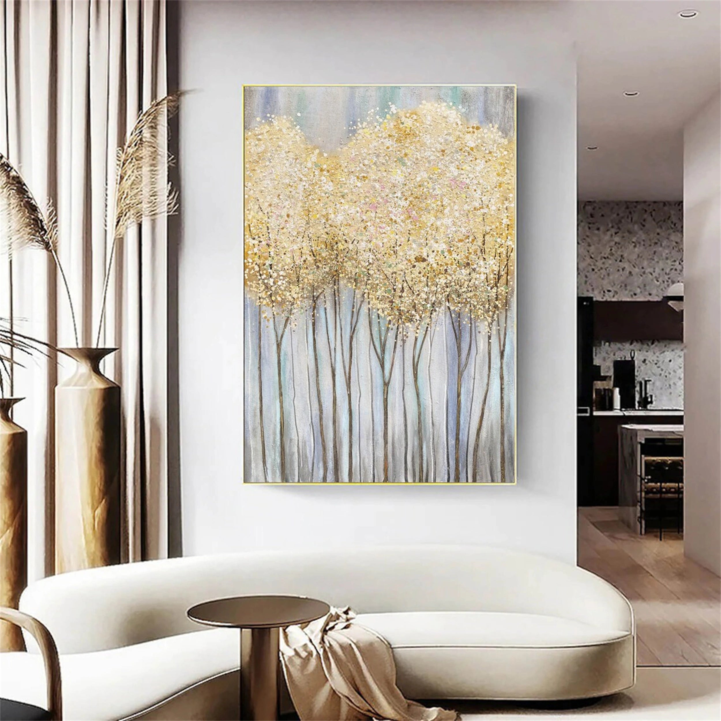 Colorful Tree And Flower Painting #TF003