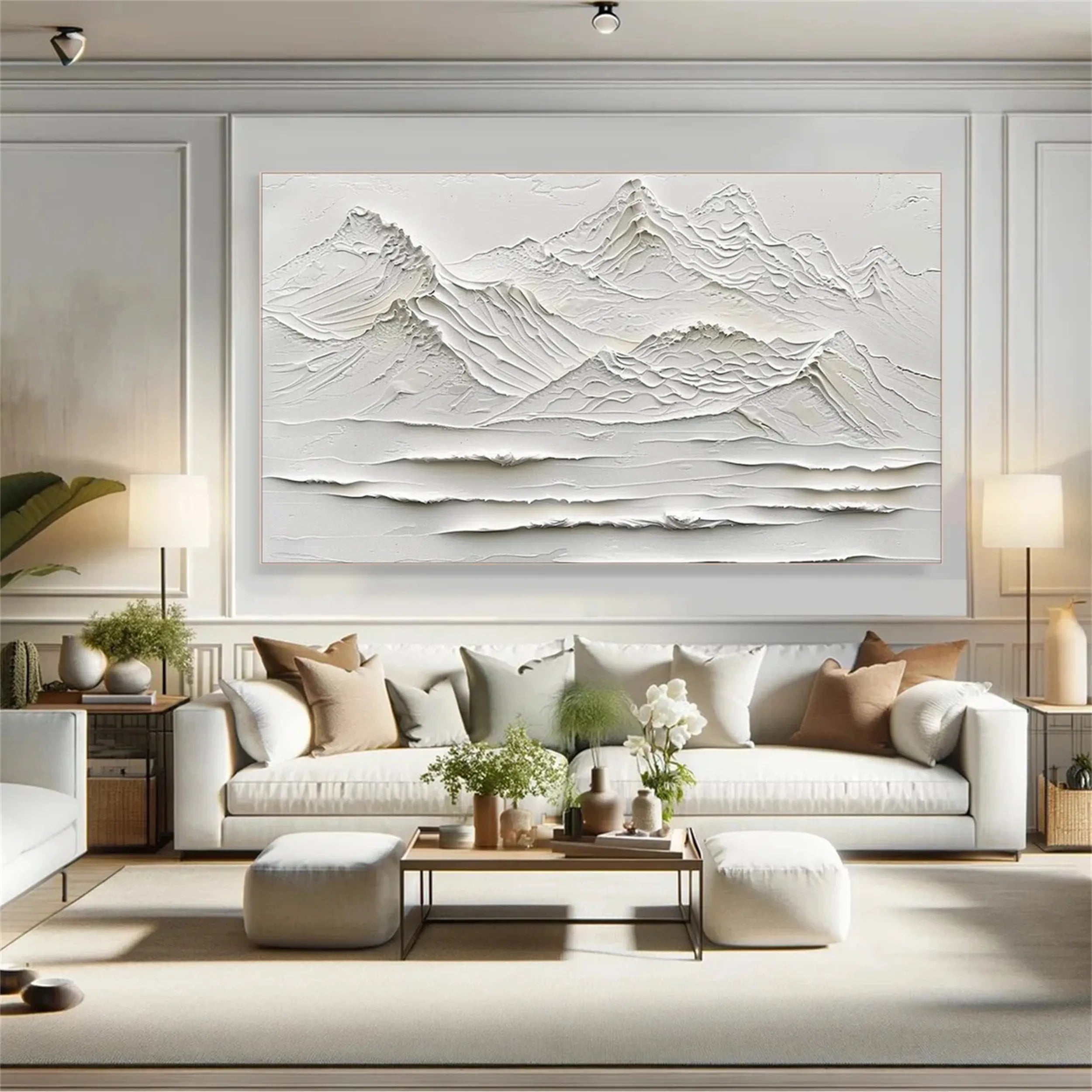 White Textured Minimalist Wall Art #WT125