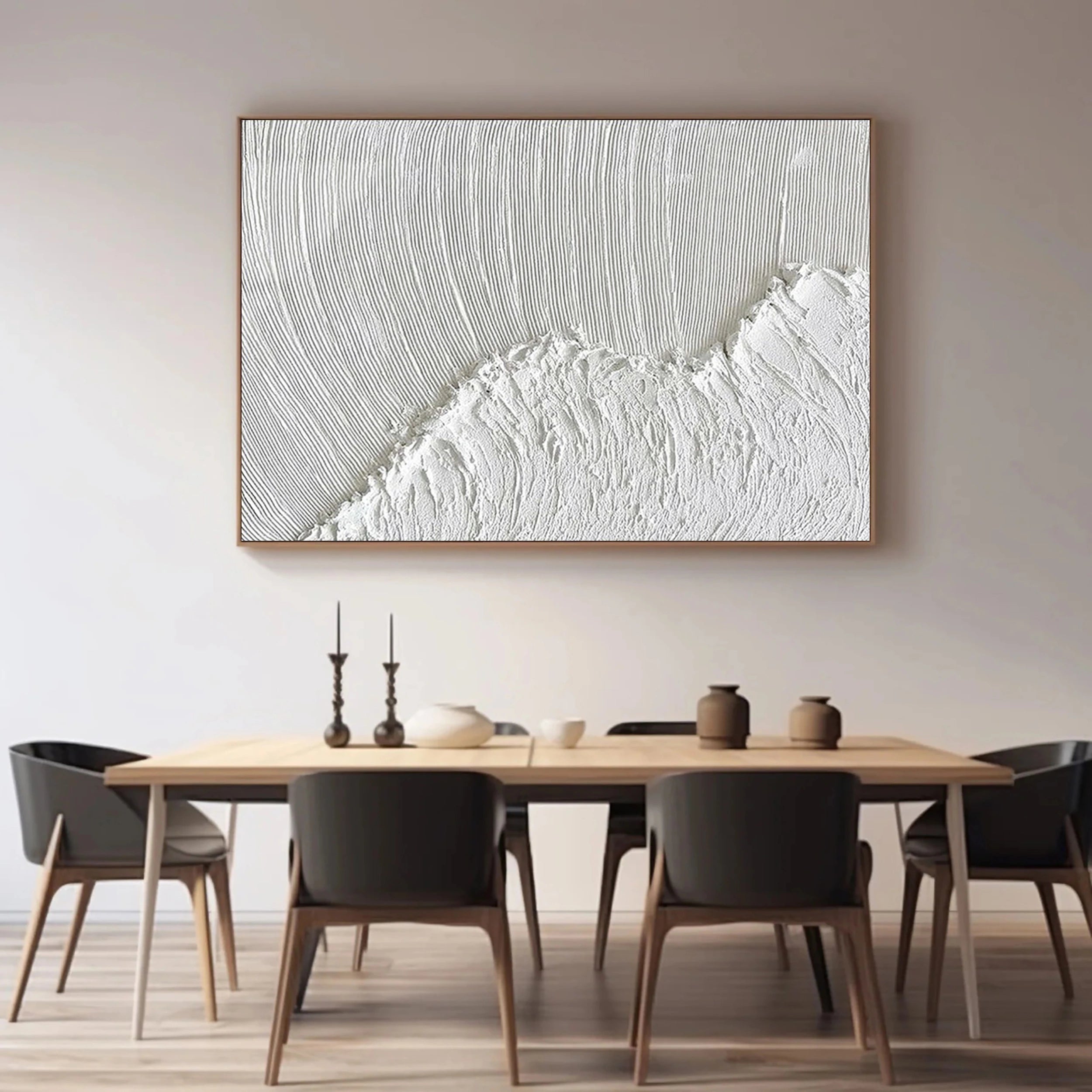 White Textured Minimalist Wall Art #WT058