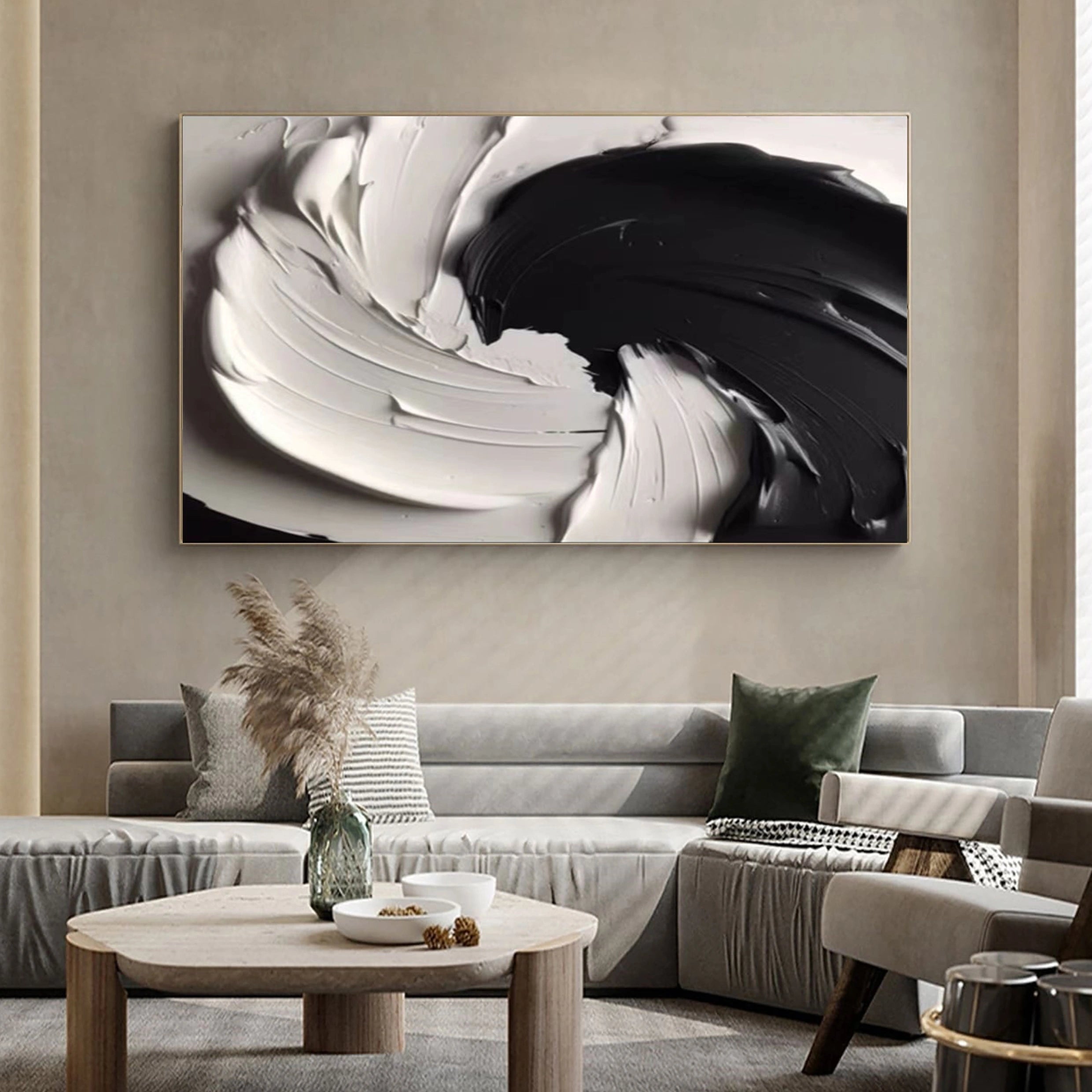 Black Textured Minimalist Wall Art #BT033