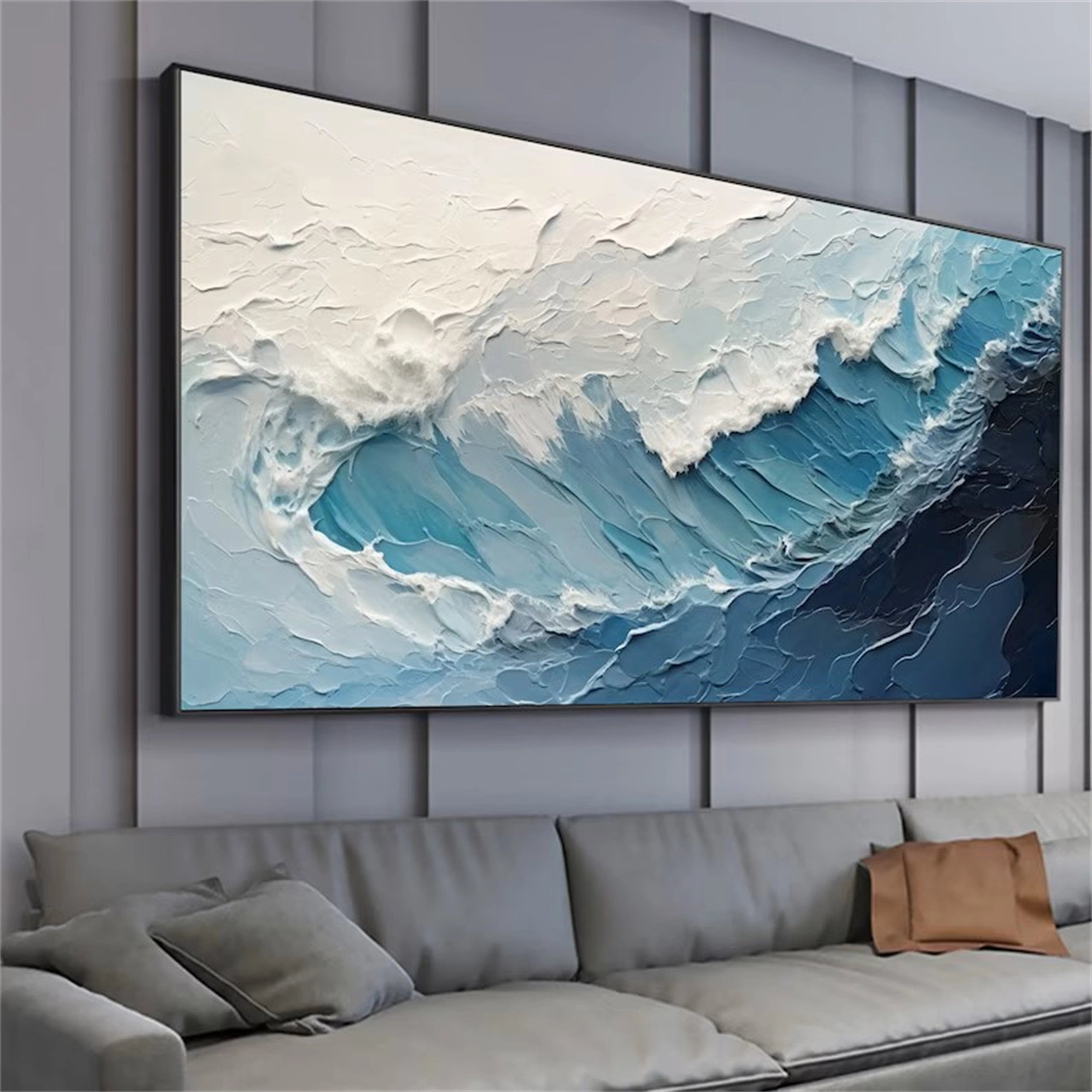 Blue Textured Minimalist Wall Art #BL003