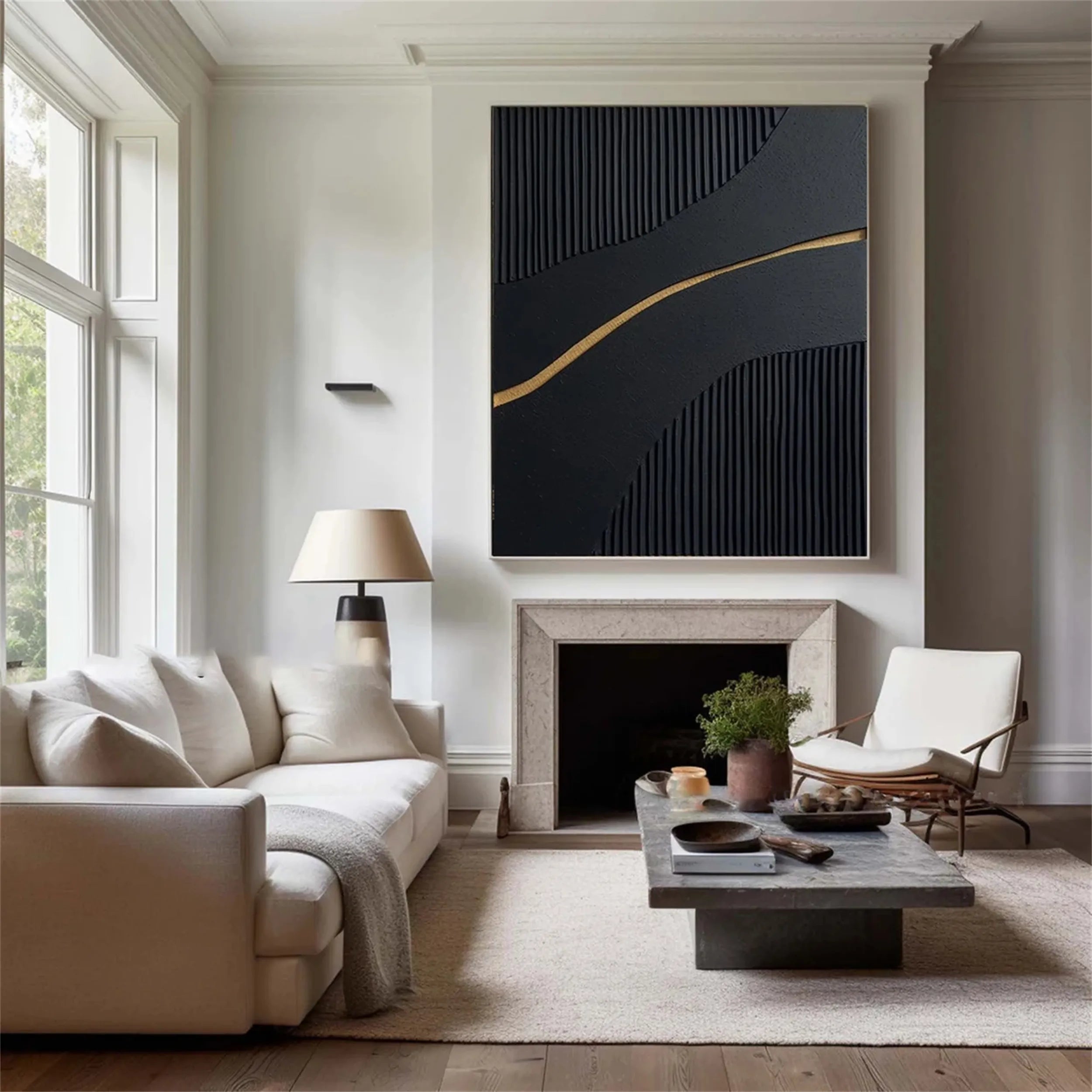 Black Textured Minimalist Wall Art #BT058