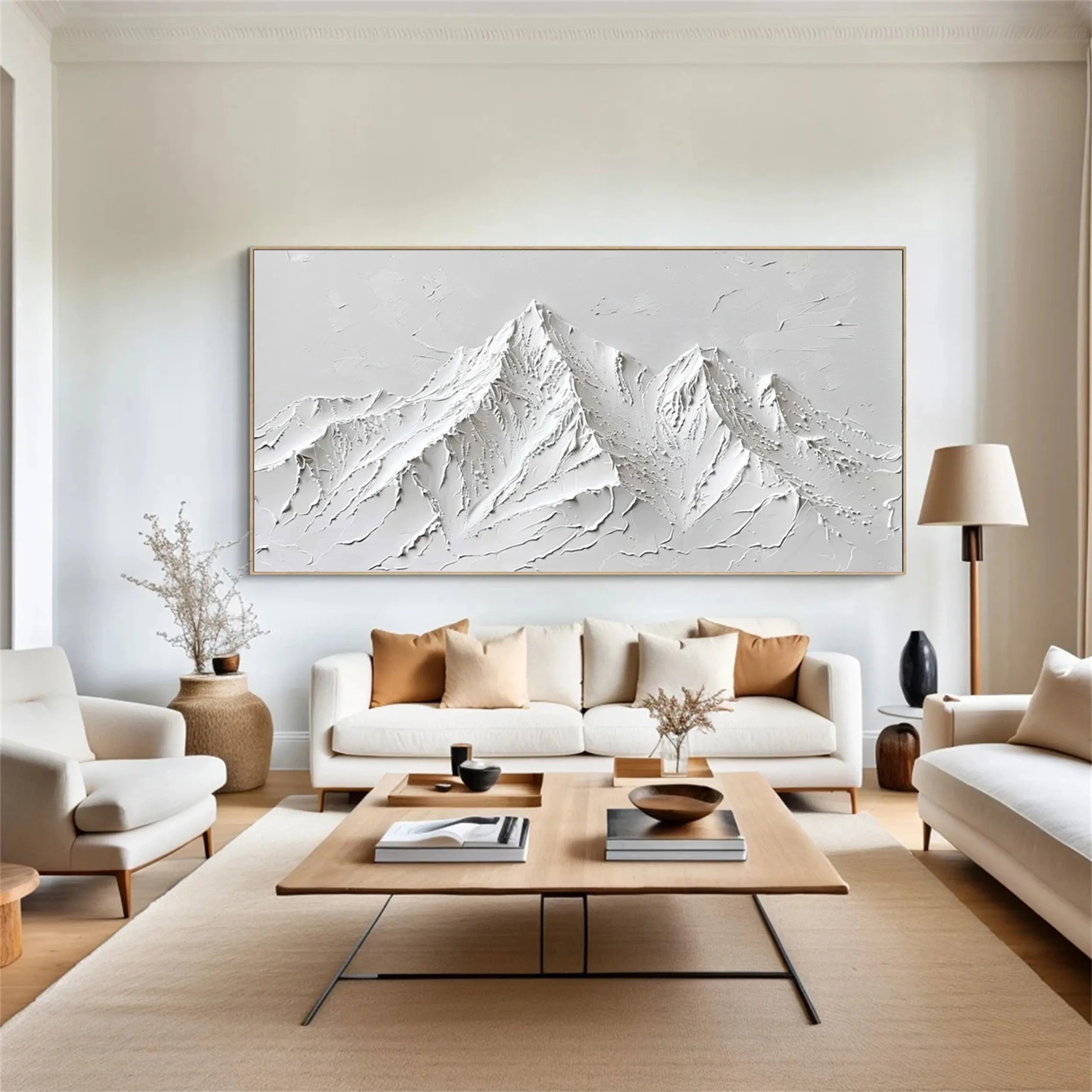 White Textured Minimalist Wall Art #WT140