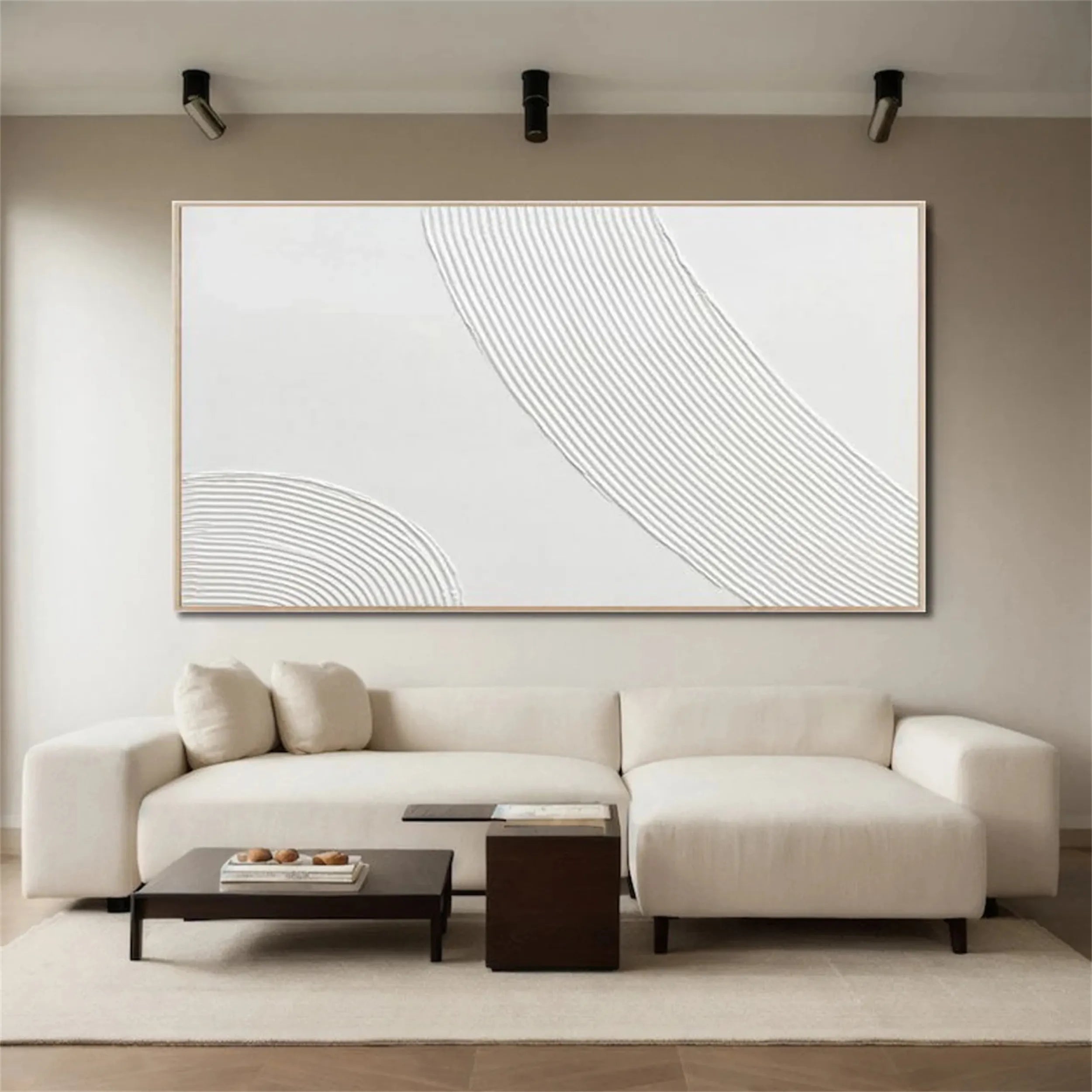 White Textured Minimalist Wall Art #WT107