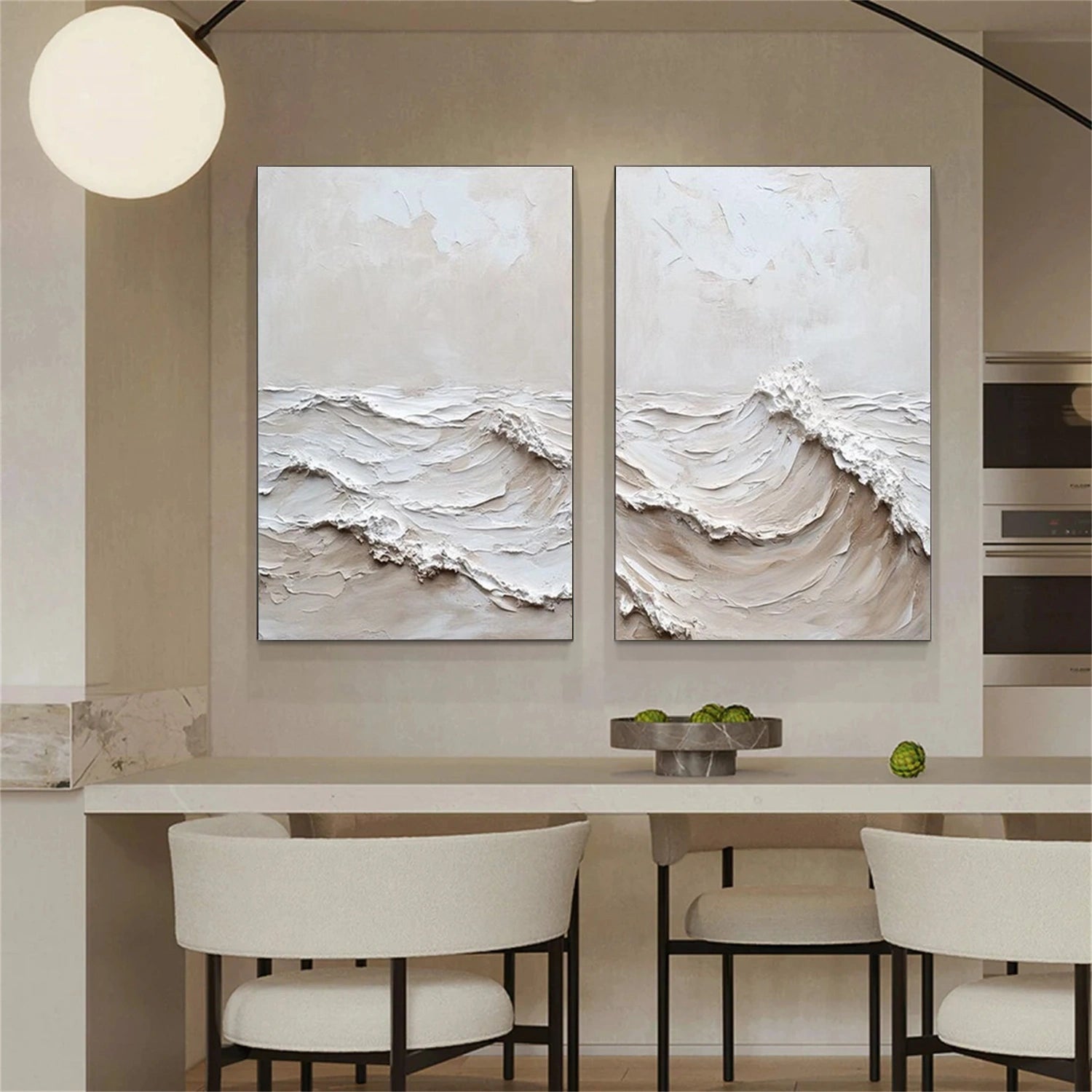 Sky And Ocean Abstract Textured Wall Art #SO358