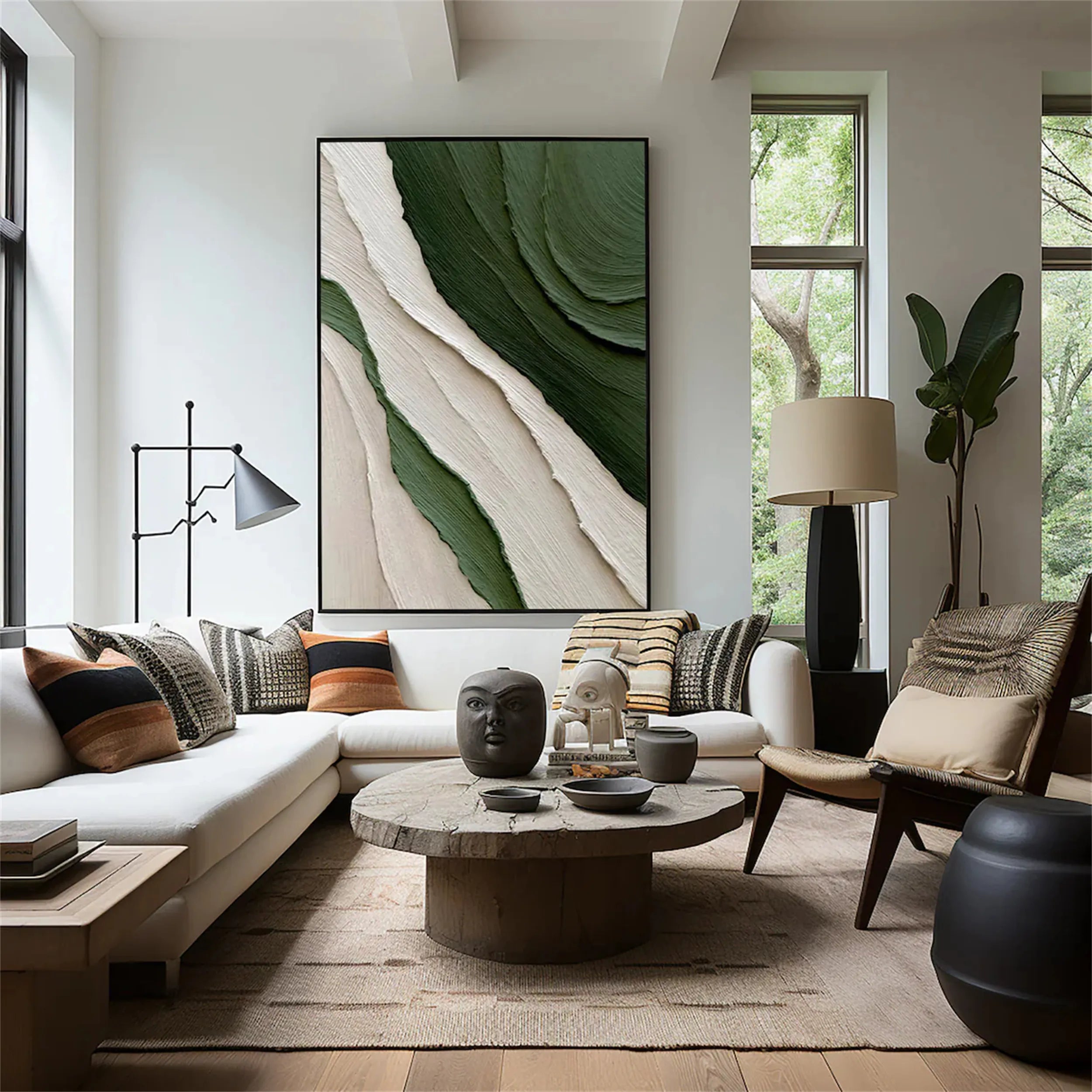 Green Textured Minimalist Wall Art #GT033