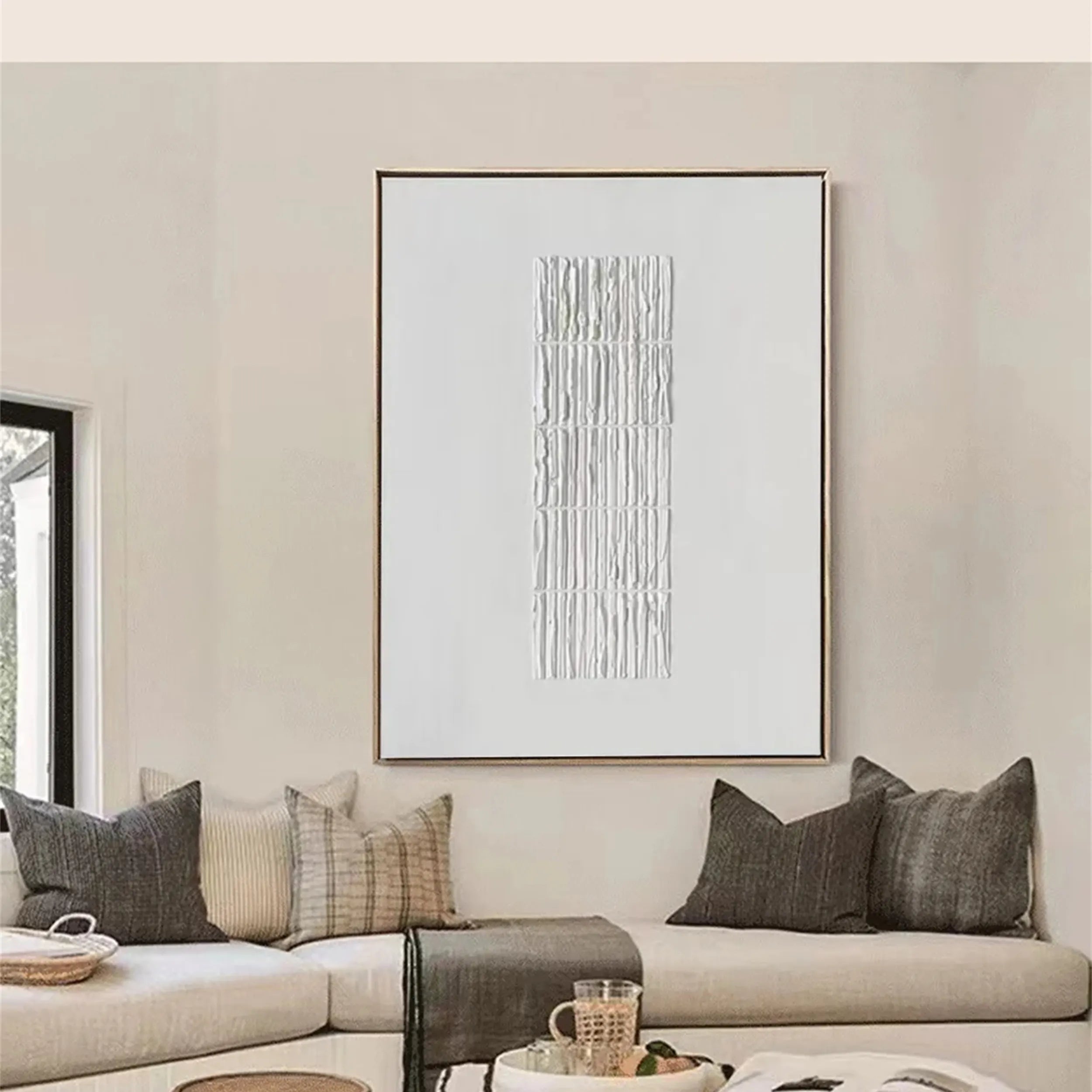 White Textured Minimalist Wall Art #WT111