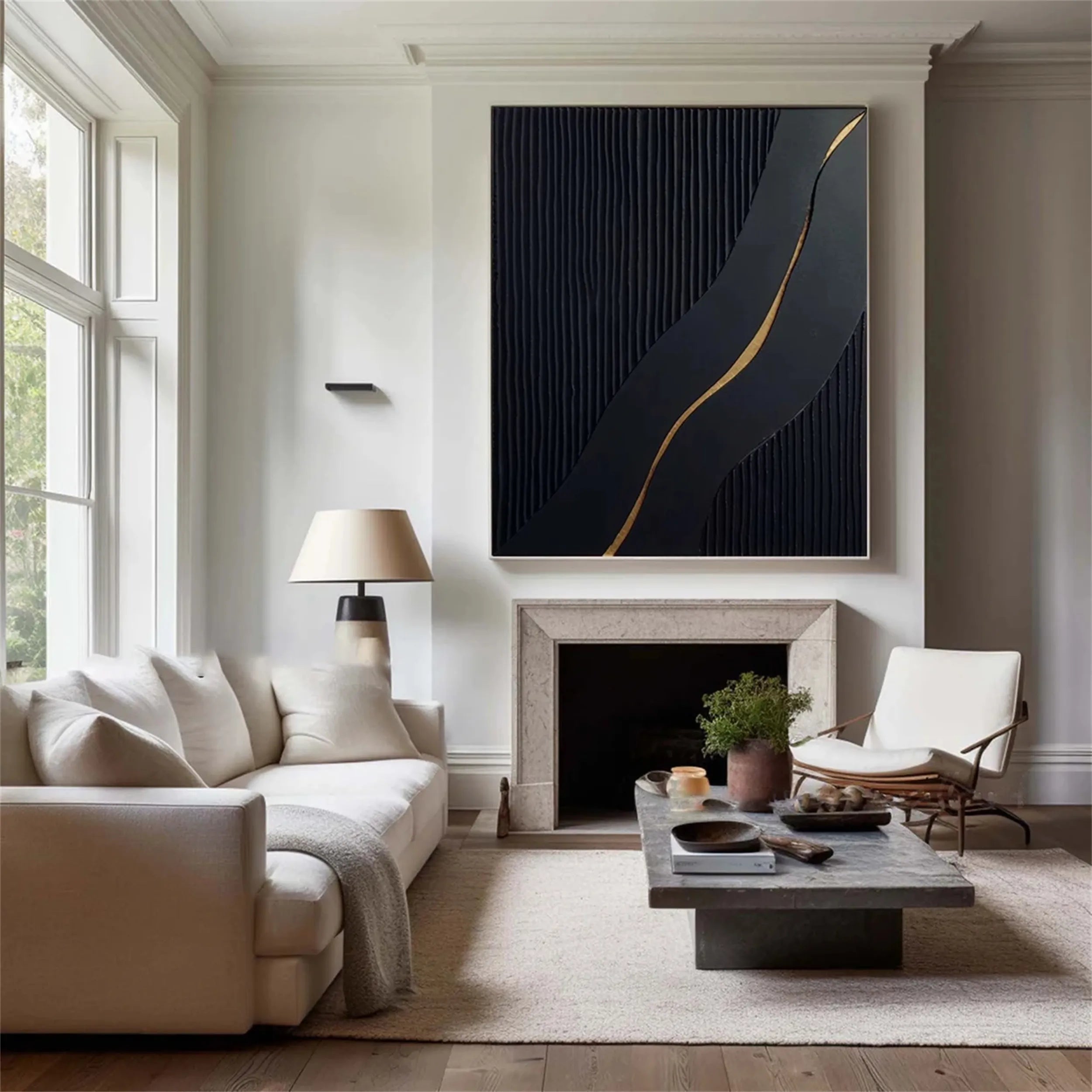 Black Textured Minimalist Wall Art #BT056