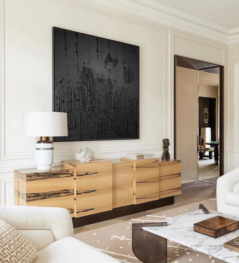 Black Textured Minimalist Wall Art #BT021