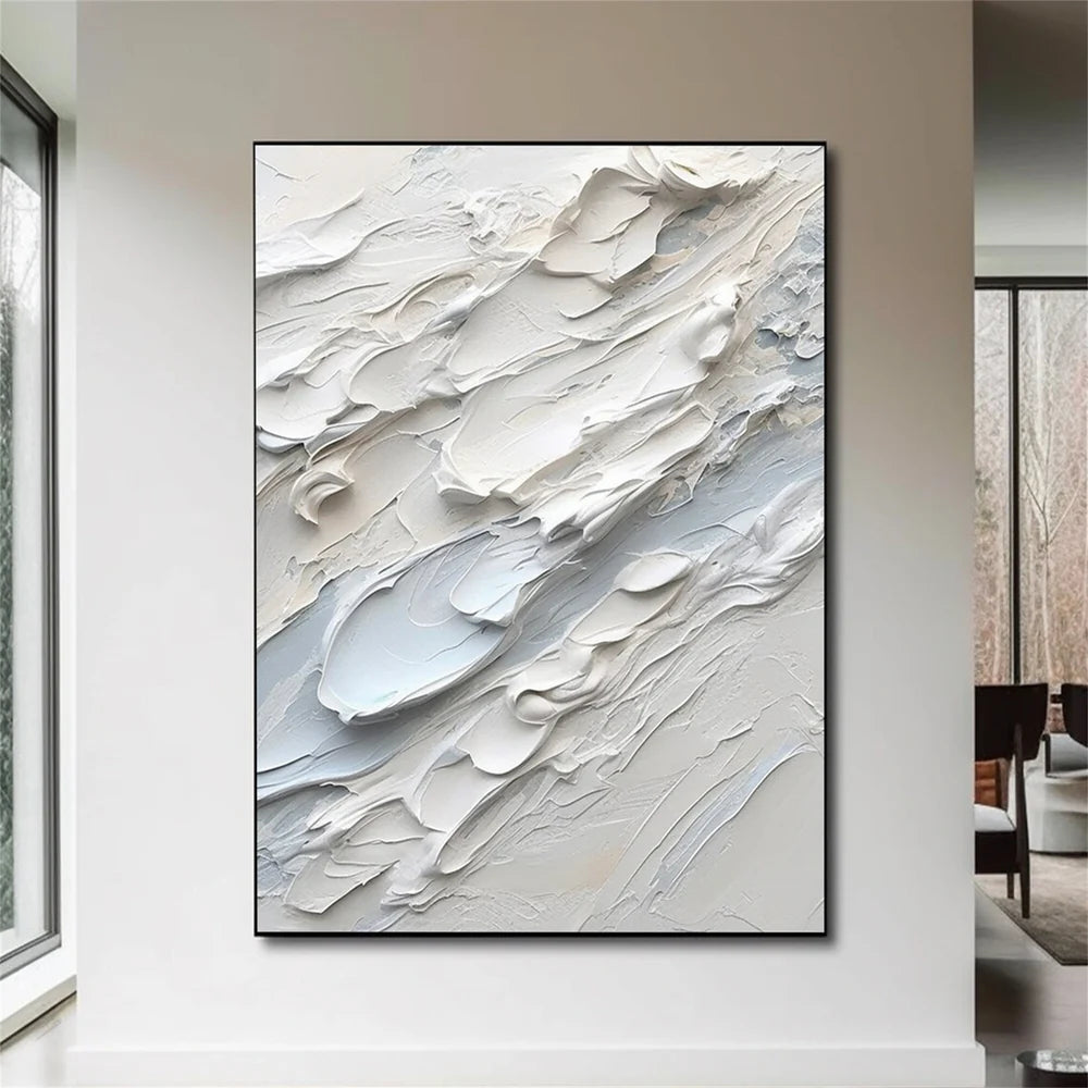 White Textured Minimalist Wall Art #WT172