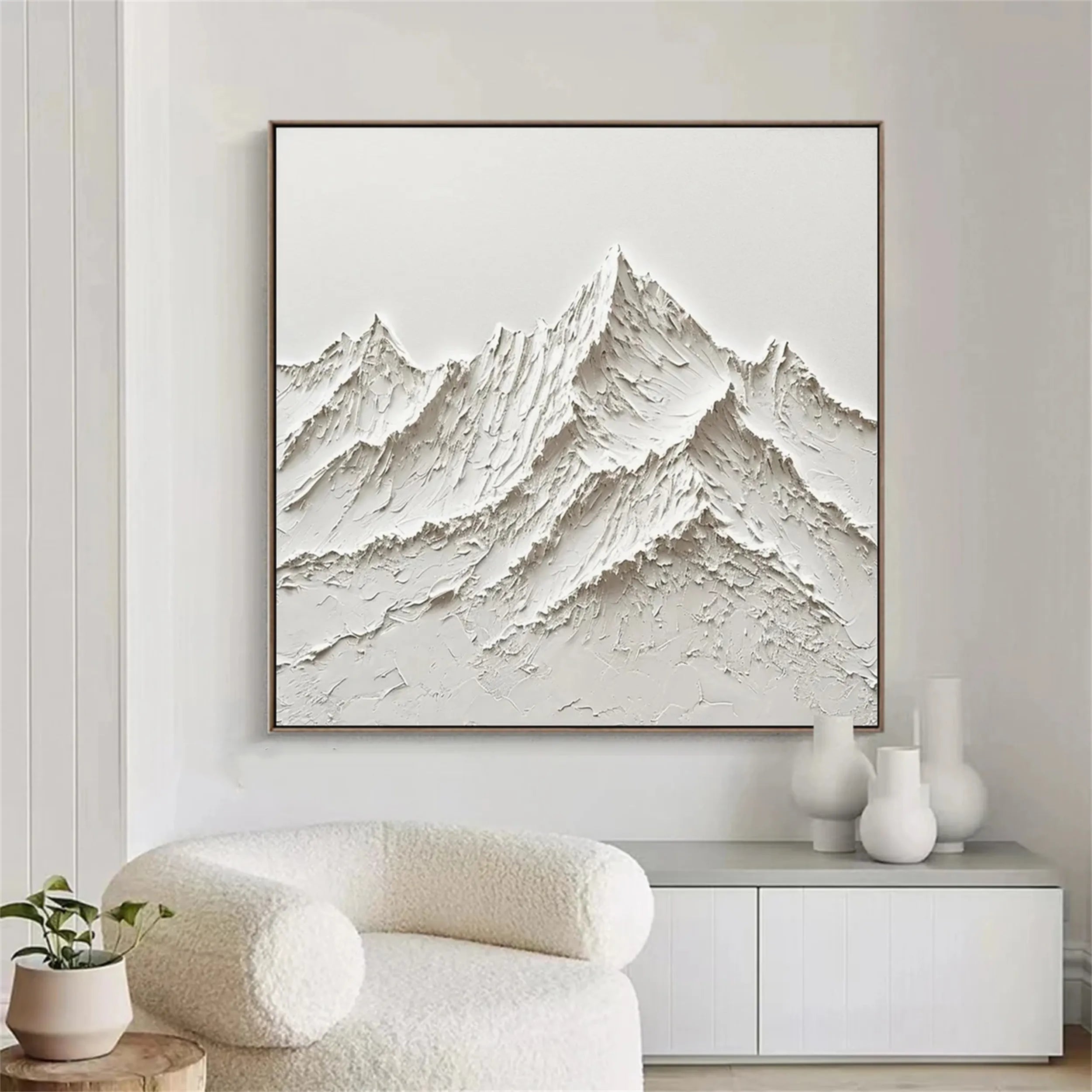 White Textured Minimalist Wall Art #WT146